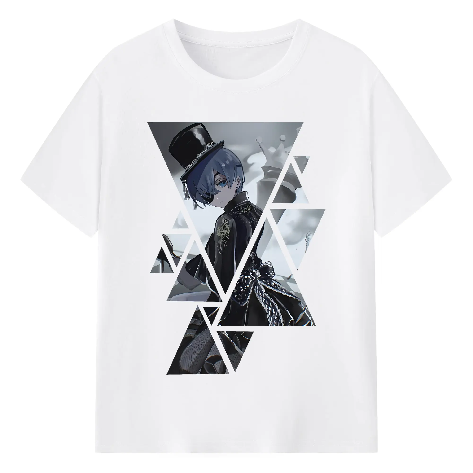 黒執事 グッズ,シエル・ファントムハイヴ - 綿100％ 半袖Tシャツ ・ フロントプリント ・ 快適 通気性 ・ 日常使い 散歩 スポーツ用