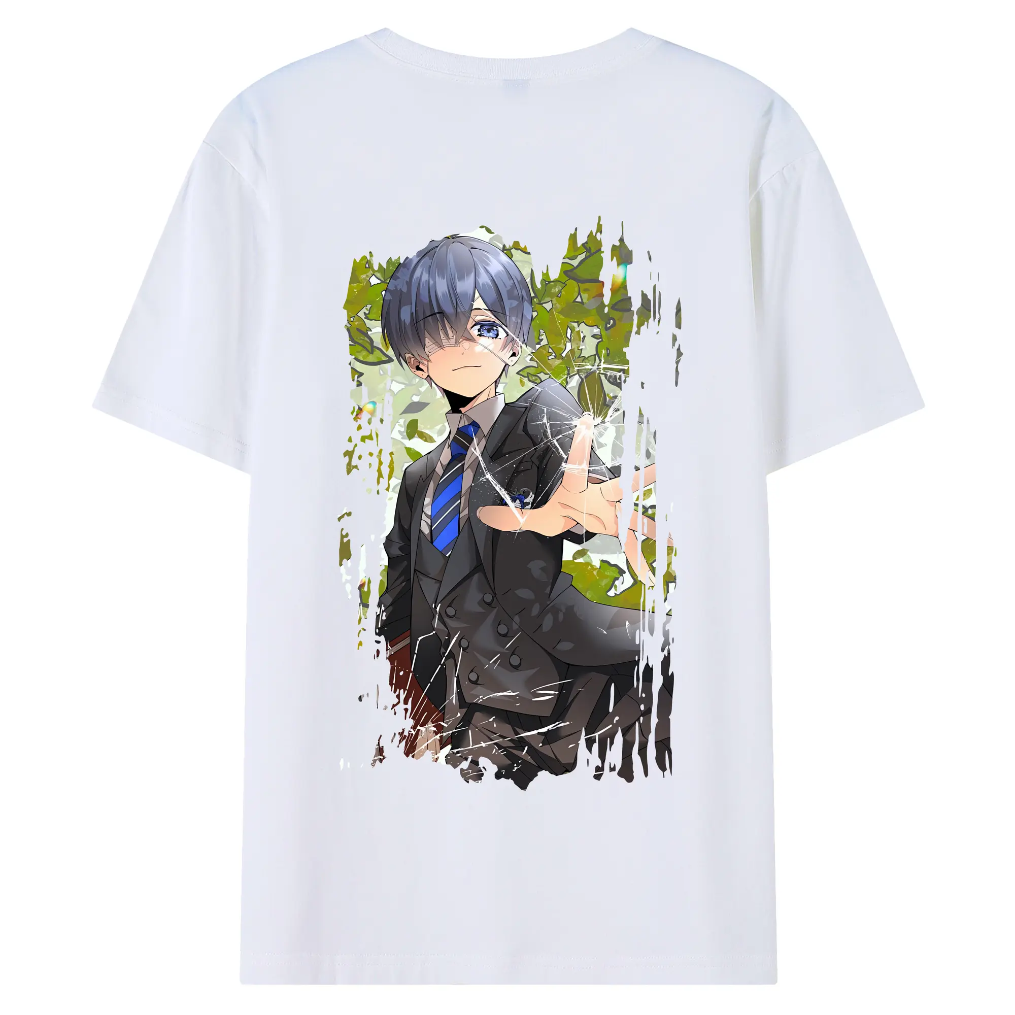 黒執事 グッズ,シエル・ファントムハイヴ - 綿100％ 半袖Tシャツ ・ バックプリント ・ 快適 通気性 ・ 日常使い 散歩 スポーツ用