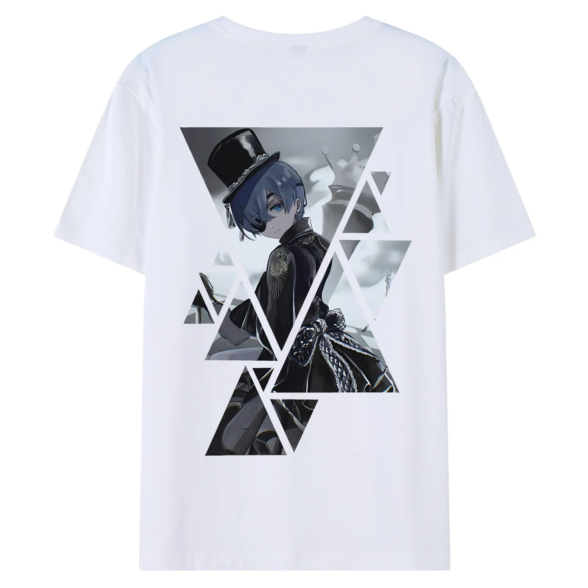 黒執事 グッズ,シエル・ファントムハイヴ - 綿100％ 半袖Tシャツ ・ バックプリント ・ 快適 通気性 ・ 日常使い 散歩 スポーツ用