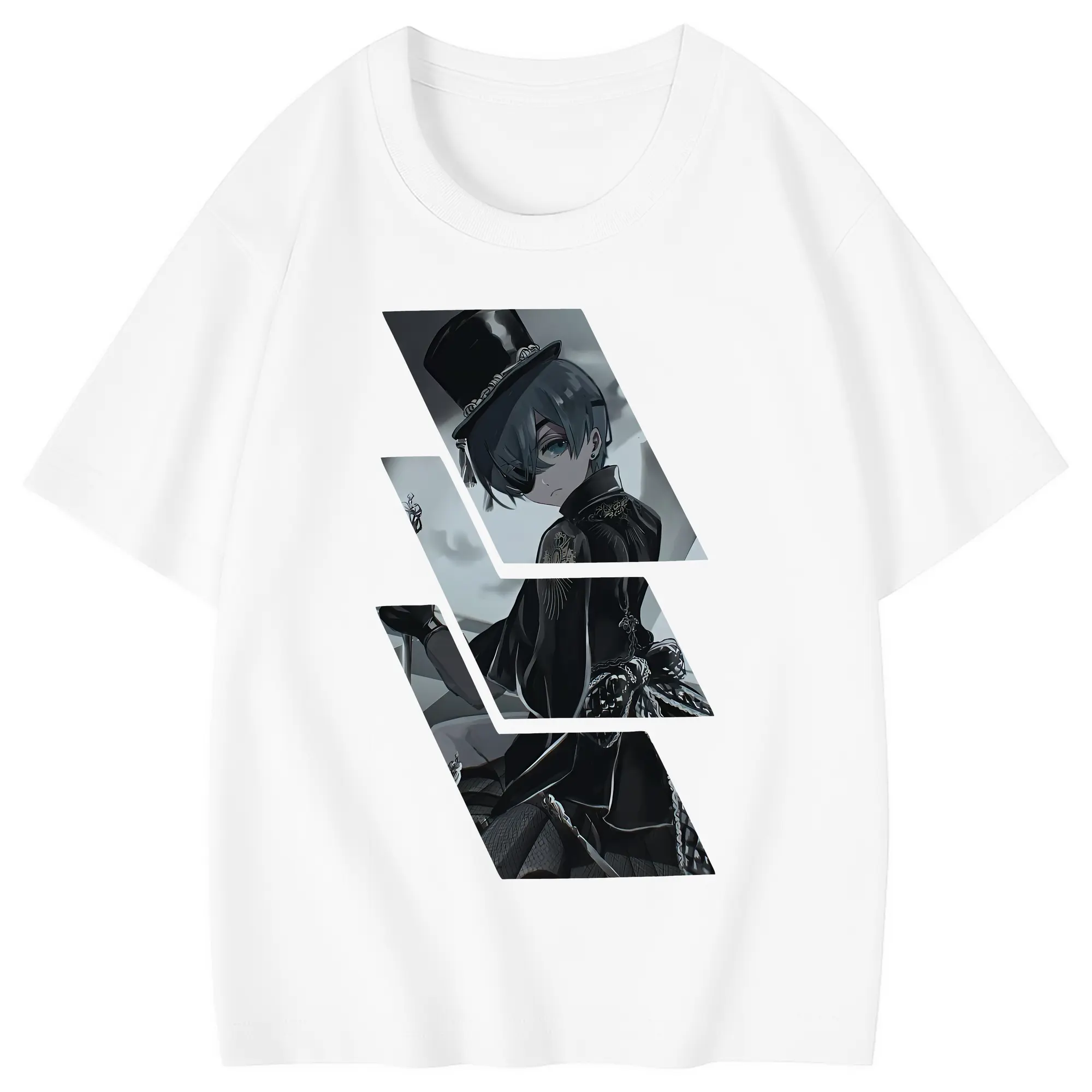 黒執事 グッズ,シエル・ファントムハイヴ - 綿100％ キッズTシャツ ・ フロントプリント ・ 快適 通気性 ・ スポーツ カジュアル 散歩用