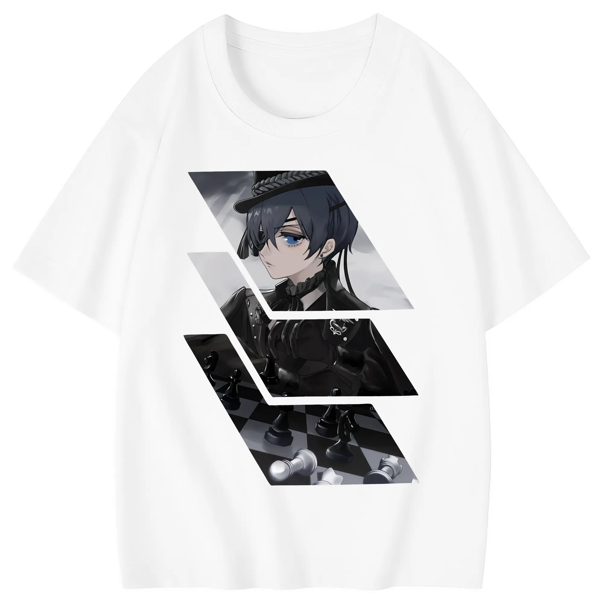 黒執事 グッズ,シエル・ファントムハイヴ - 綿100％ キッズTシャツ ・ フロントプリント ・ 快適 通気性 ・ スポーツ カジュアル 散歩用