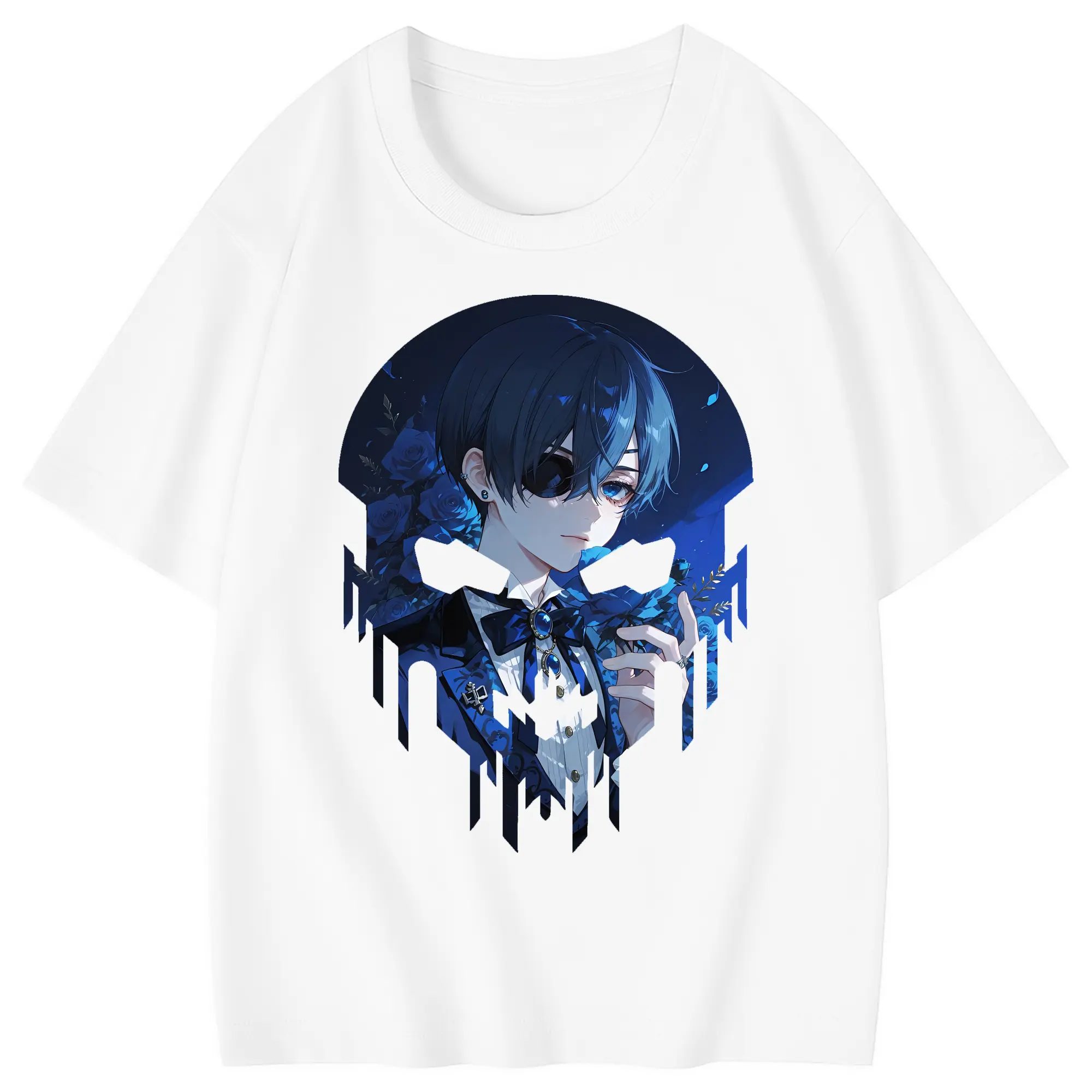 黒執事 グッズ,シエル・ファントムハイヴ - 綿100％ キッズTシャツ ・ フロントプリント ・ 快適 通気性 ・ スポーツ カジュアル 散歩用