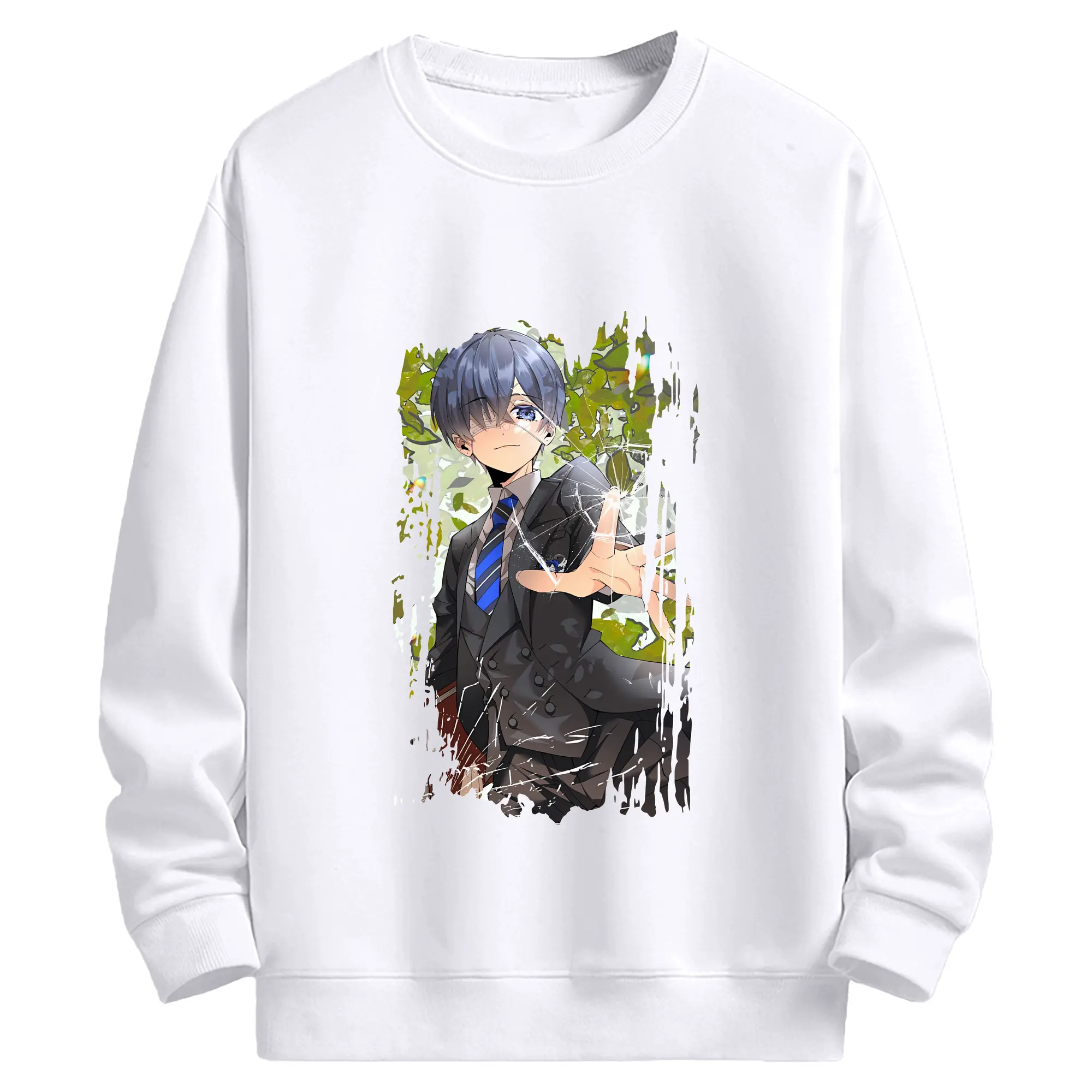 黒執事 グッズ,シエル・ファントムハイヴ - 高品質 クルーネック スウェット ・ コットン59％ ポリエステル41％ ・ ユニセックス 長袖 トレーナー ・ カジュアル デイリー スポーツ 散歩用