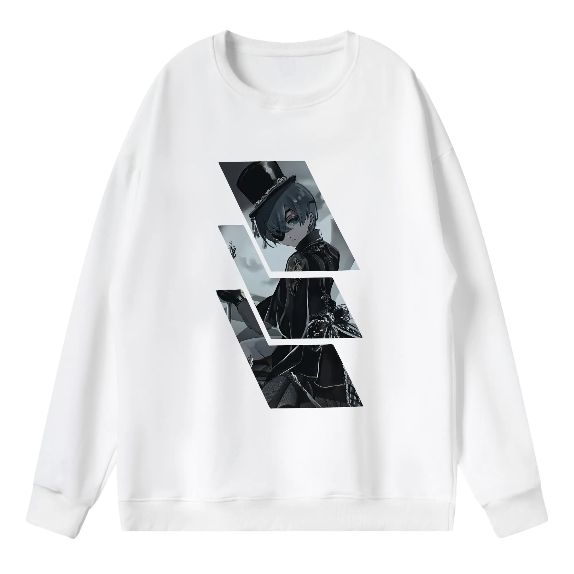 黒執事 グッズ,シエル・ファントムハイヴ - 薄手 クルーネック スウェット 裏毛260g · ポリエステル 春秋向け カジュアル 男女兼用 · トレーナー デイリー スポーツ 散歩に最適