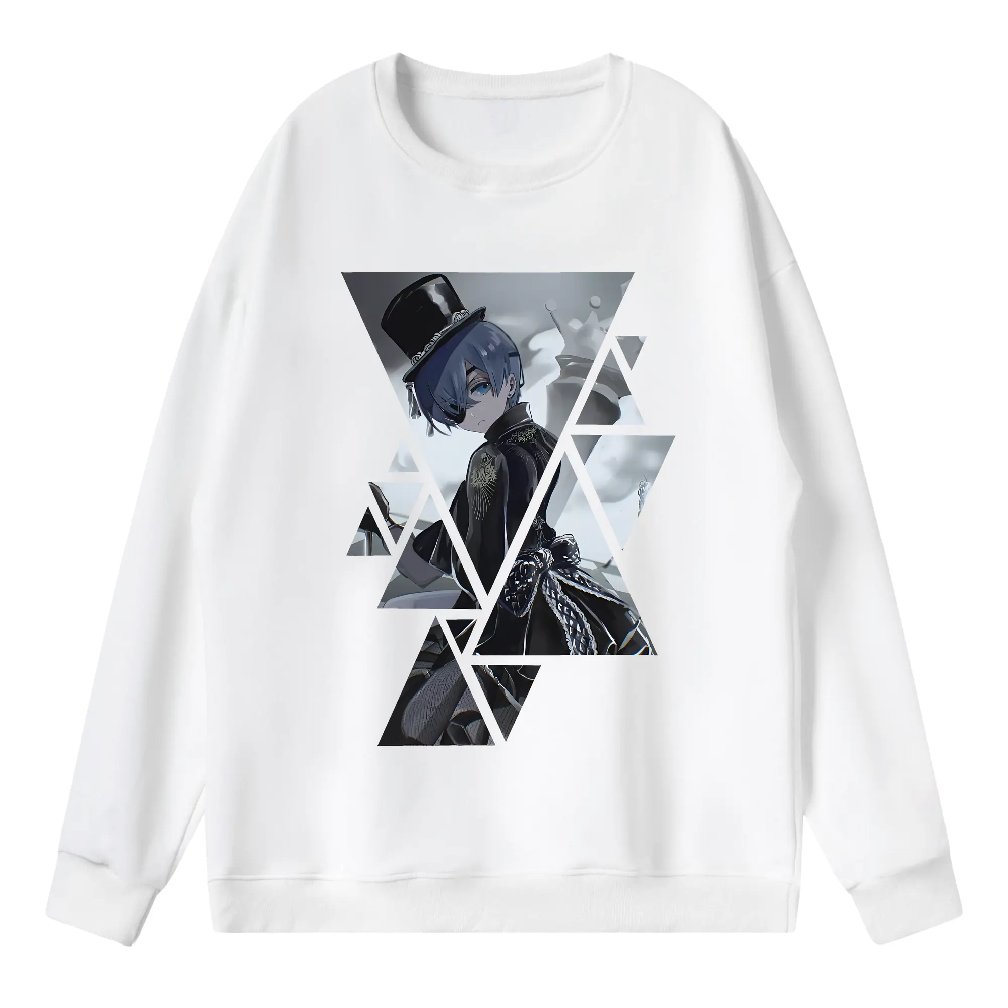 黒執事 グッズ,シエル・ファントムハイヴ - 薄手 クルーネック スウェット 裏毛260g · ポリエステル 春秋向け カジュアル 男女兼用 · トレーナー デイリー スポーツ 散歩に最適