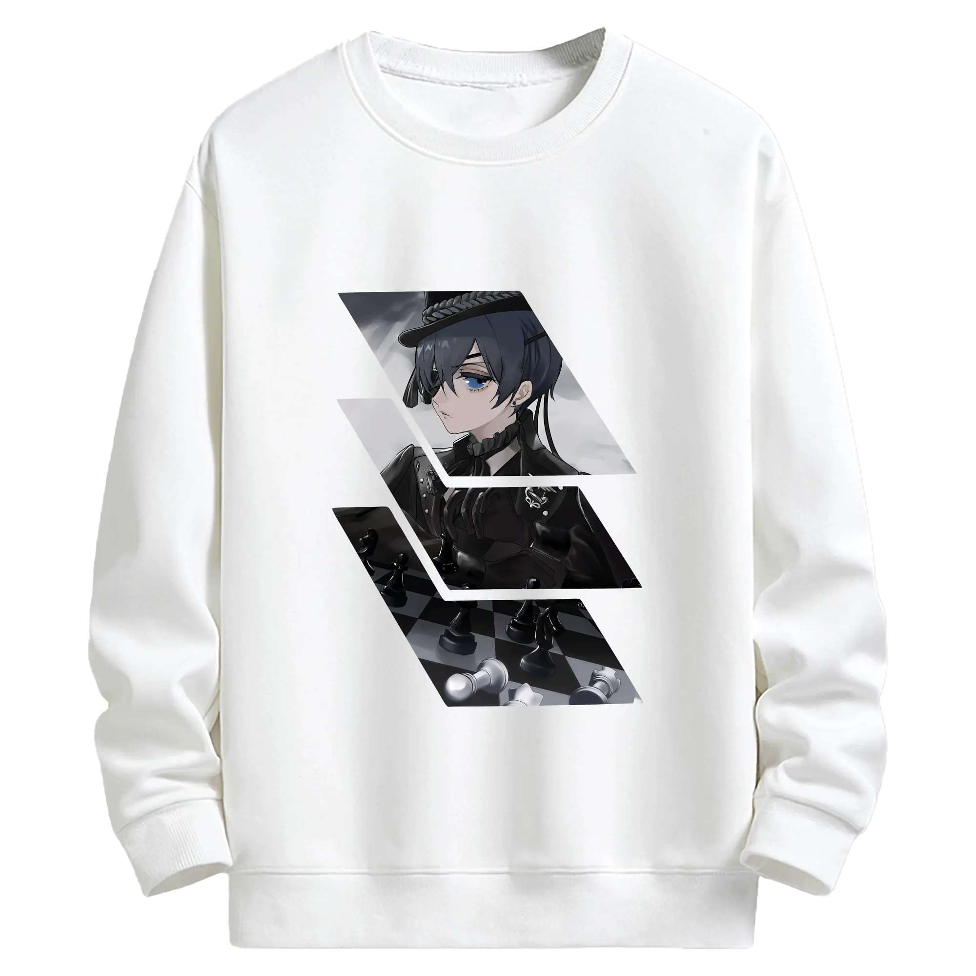 黒執事 グッズ,シエル・ファントムハイヴ - キッズ クルーネックスウェットシャツ ・ フロントプリント ・ 綿80％ ポリエステル20％ ・ 快適 通学 スポーツ 日常使い お散歩用