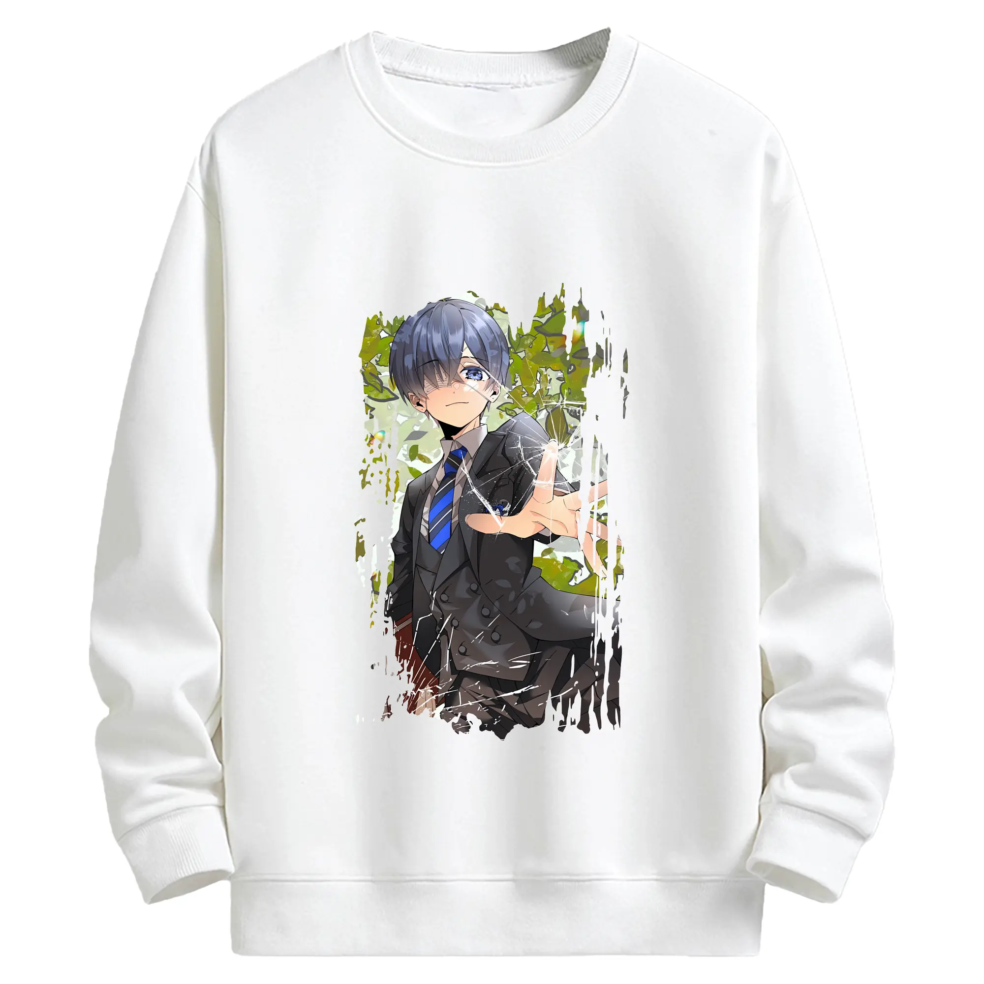 黒執事 グッズ,シエル・ファントムハイヴ - キッズ クルーネックスウェットシャツ ・ フロントプリント ・ 綿80％ ポリエステル20％ ・ 快適 通学 スポーツ 日常使い お散歩用