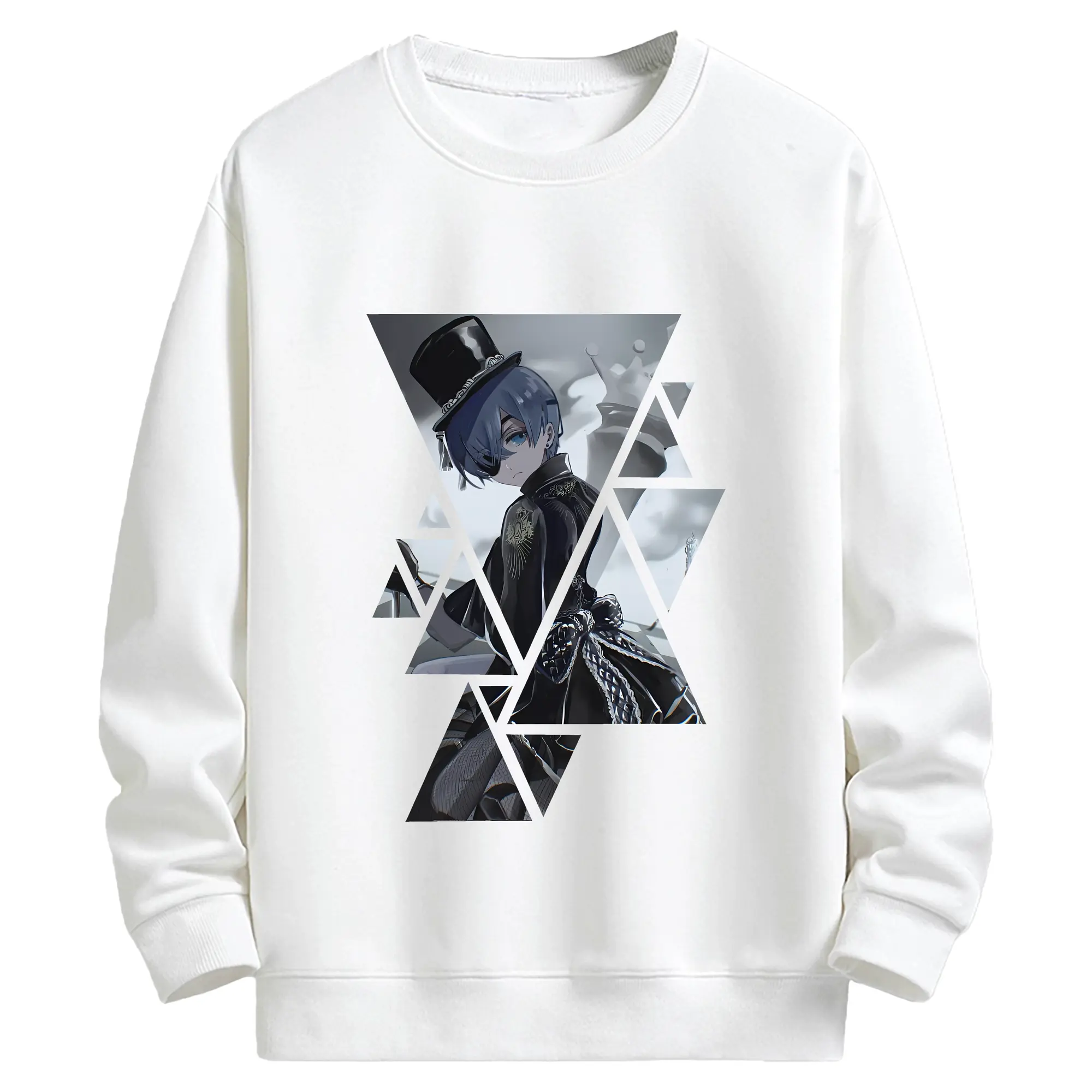 黒執事 グッズ,シエル・ファントムハイヴ - キッズ クルーネックスウェットシャツ ・ フロントプリント ・ 綿80％ ポリエステル20％ ・ 快適 通学 スポーツ 日常使い お散歩用