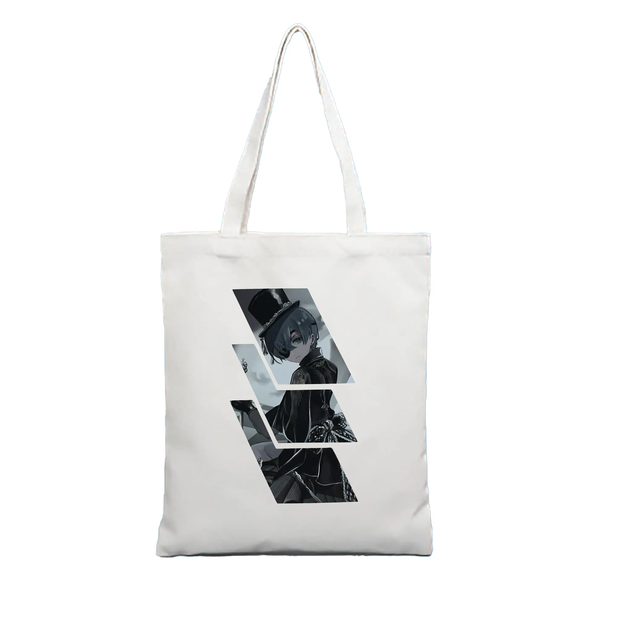 黒執事 グッズ,シエル・ファントムハイヴ - 縦型キャンバス手提げバッグ（トートバッグ） ・ キャンバス素材 ・ ショッピング用 ・ 軽量 丈夫 お手入れ簡単