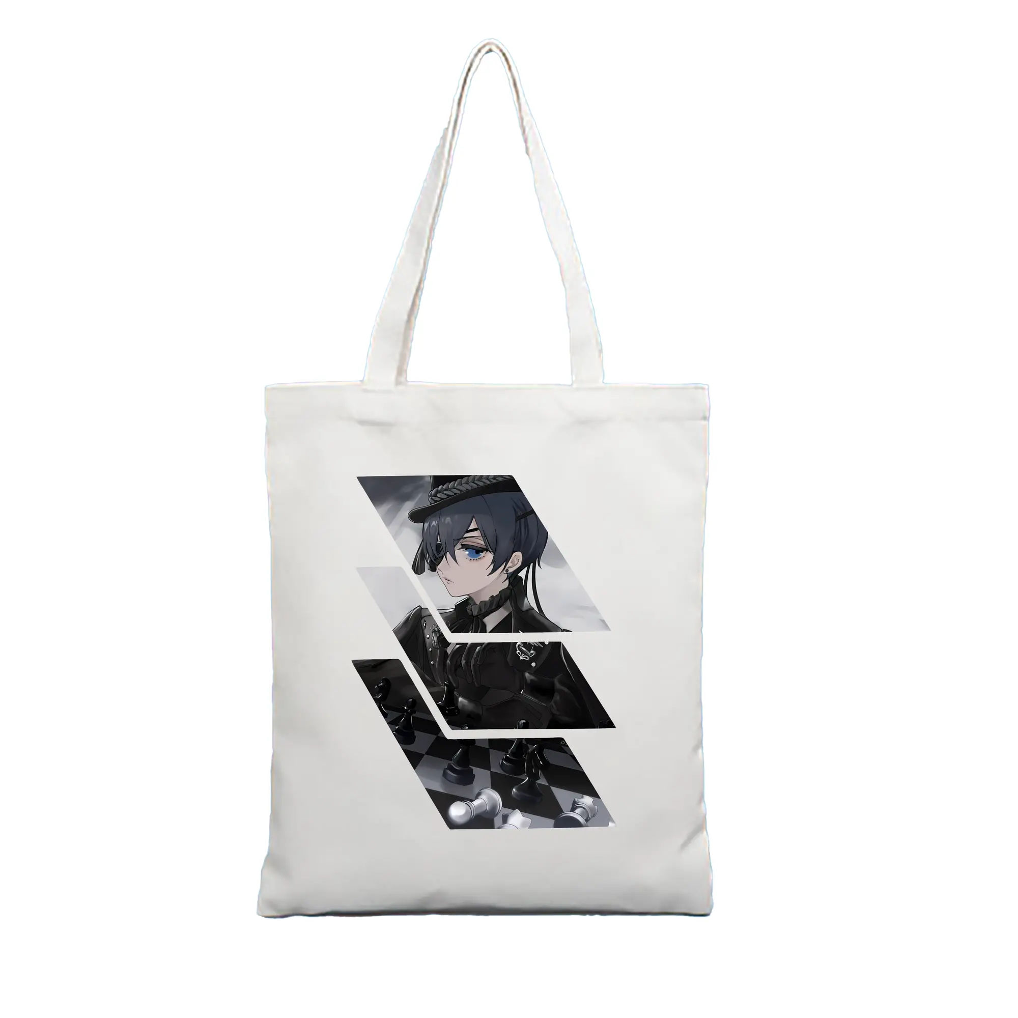 黒執事 グッズ,シエル・ファントムハイヴ - 縦型キャンバス手提げバッグ（トートバッグ） ・ キャンバス素材 ・ ショッピング用 ・ 軽量 丈夫 お手入れ簡単