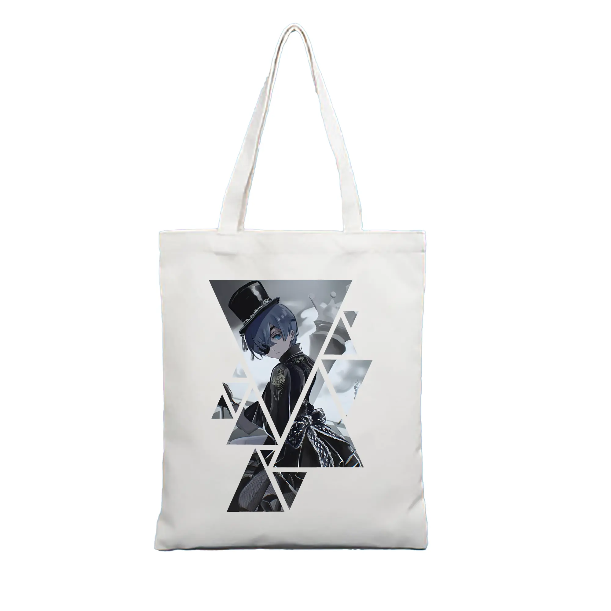 黒執事 グッズ,シエル・ファントムハイヴ - 縦型キャンバス手提げバッグ（トートバッグ） ・ キャンバス素材 ・ ショッピング用 ・ 軽量 丈夫 お手入れ簡単