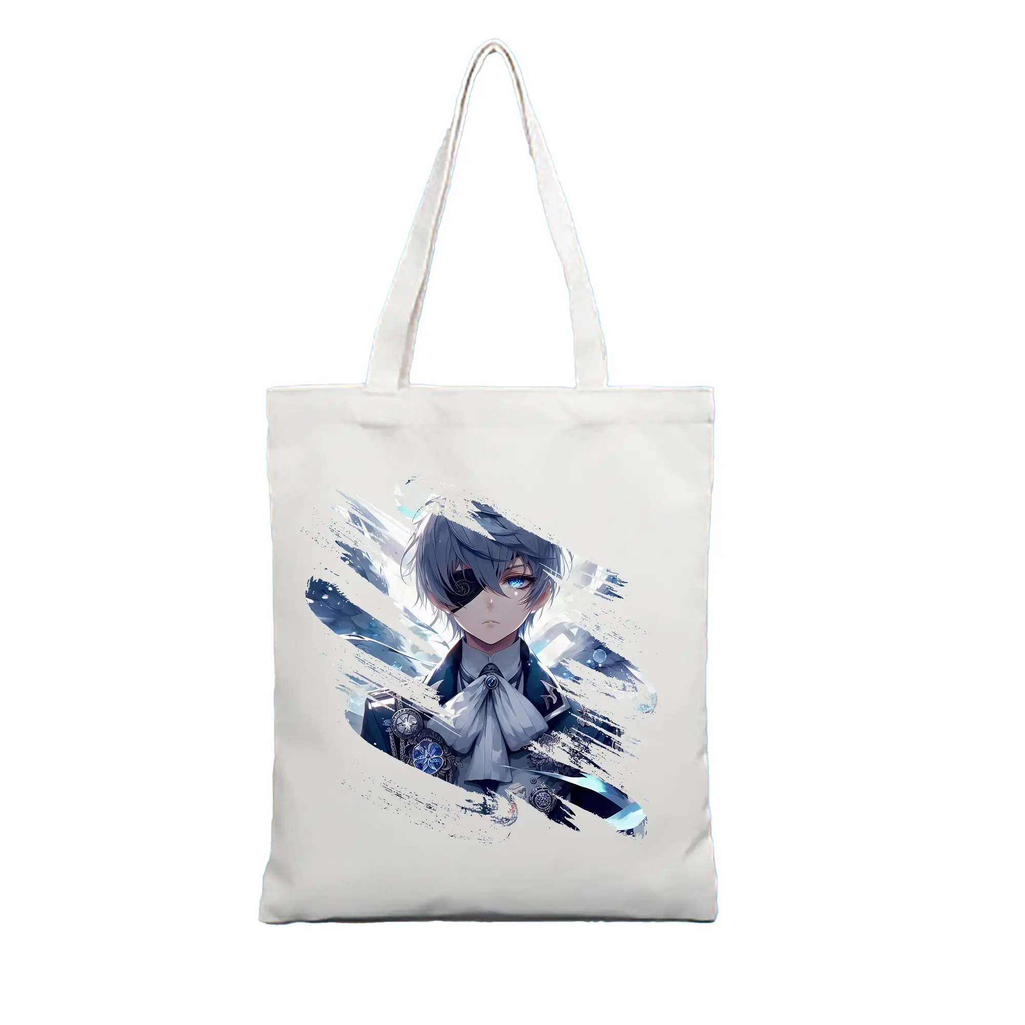 黒執事 グッズ,シエル・ファントムハイヴ - 縦型キャンバス手提げバッグ（トートバッグ） ・ キャンバス素材 ・ ショッピング用 ・ 軽量 丈夫 お手入れ簡単