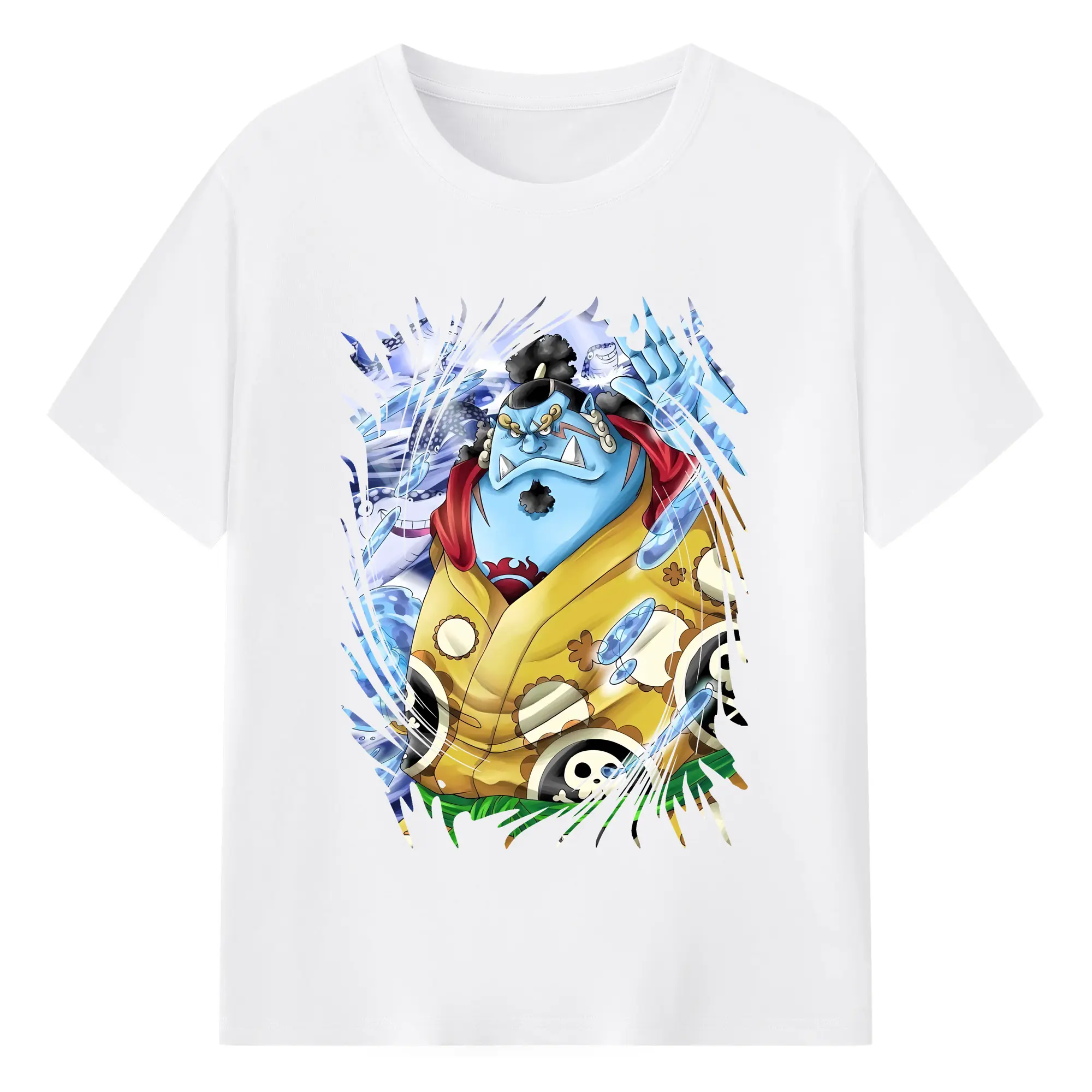 ワンピース グッズ ジンベエ - 綿100％ 半袖Tシャツ ・ フロントプリント ・ 快適 通気性 ・ 日常使い 散歩 スポーツ用