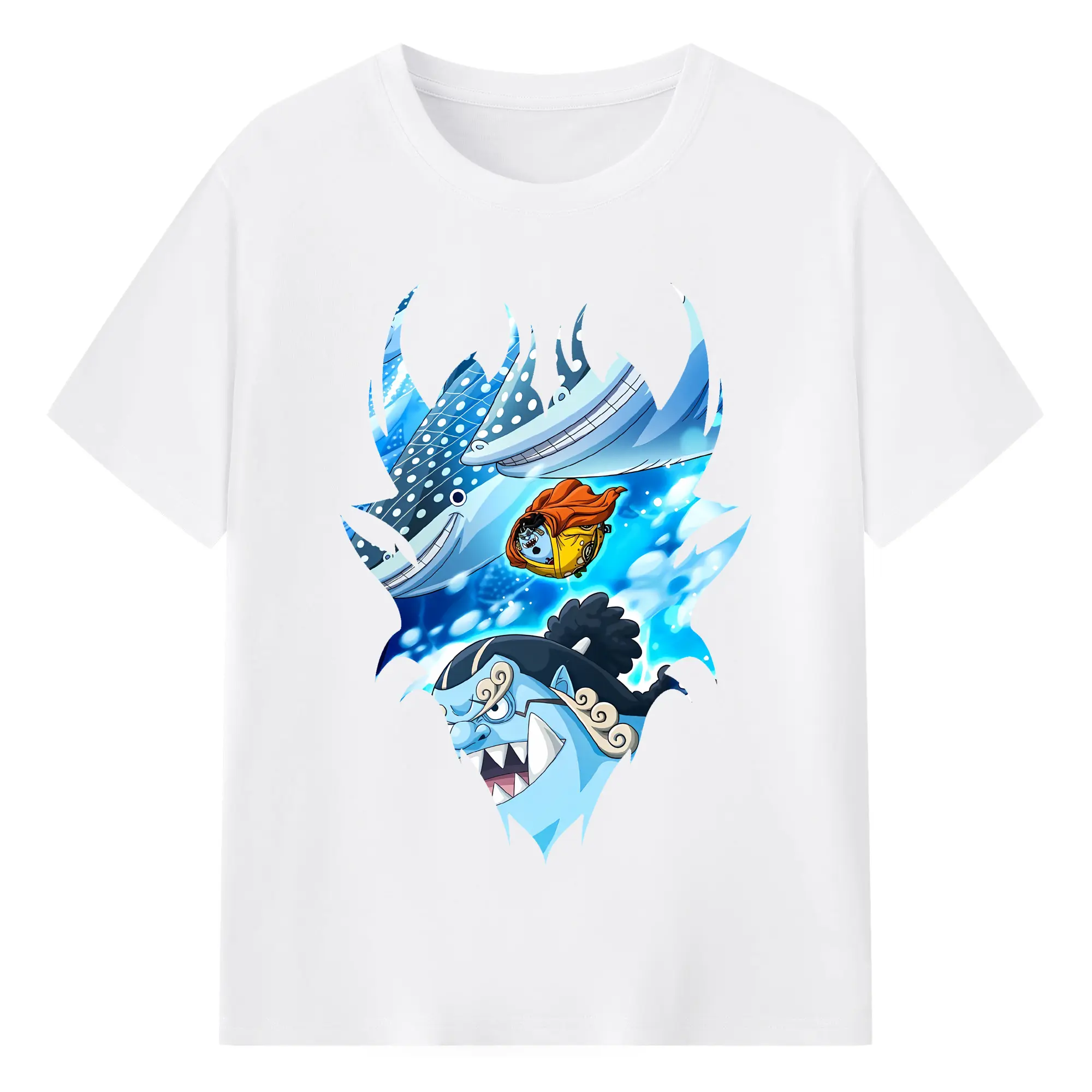 ワンピース グッズ ジンベエ - 綿100％ 半袖Tシャツ ・ フロントプリント ・ 快適 通気性 ・ 日常使い 散歩 スポーツ用