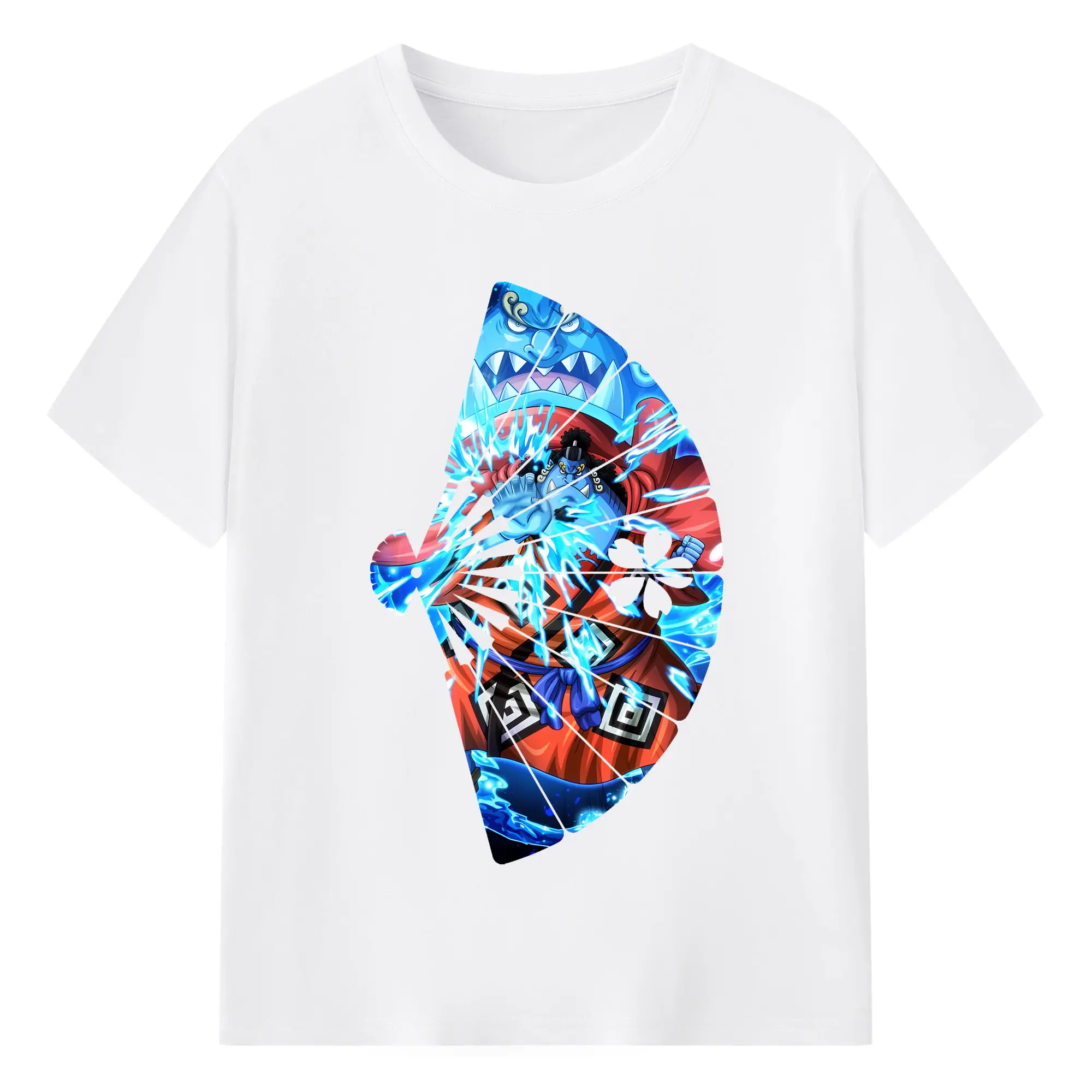 ワンピース グッズ ジンベエ - 綿100％ 半袖Tシャツ ・ フロントプリント ・ 快適 通気性 ・ 日常使い 散歩 スポーツ用