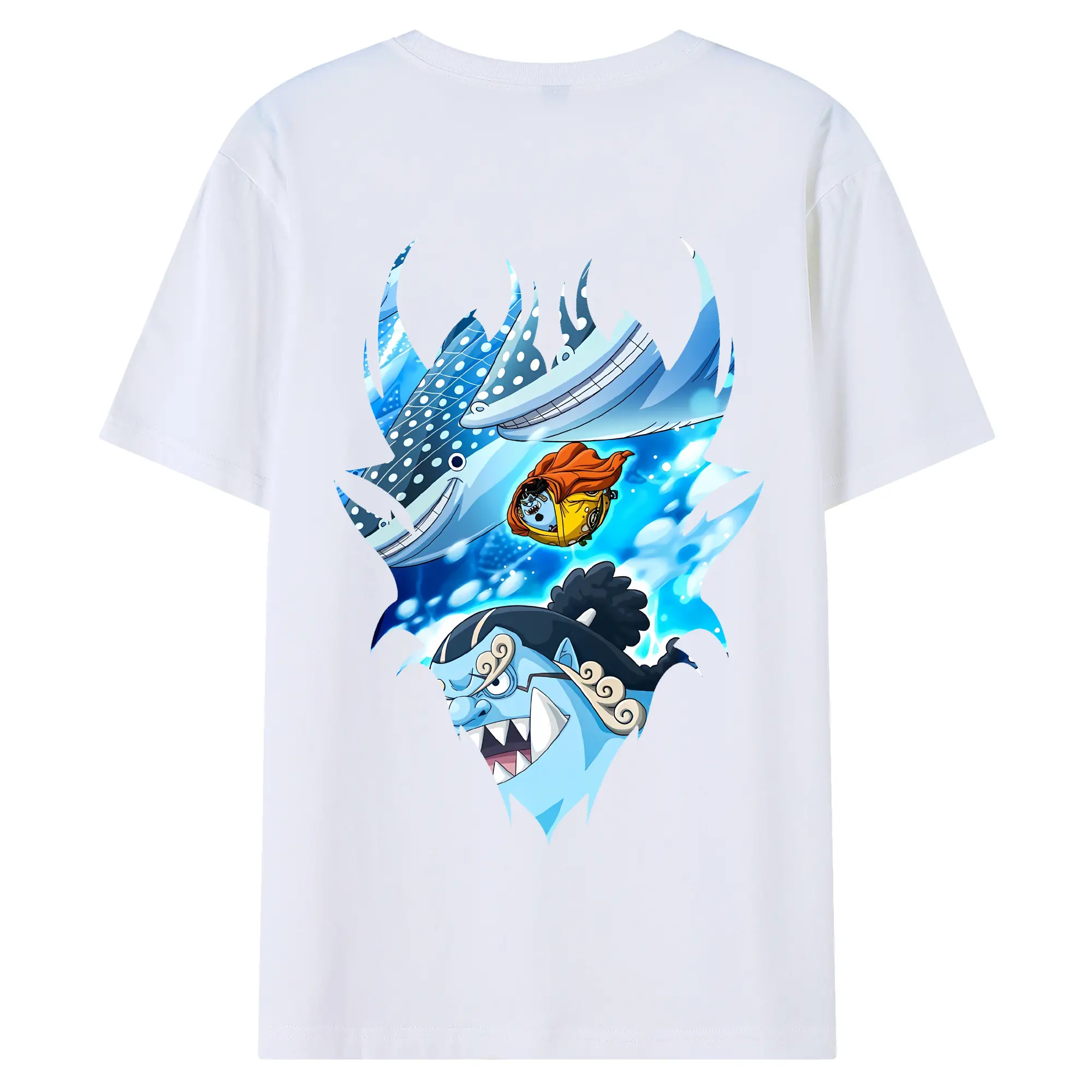 ワンピース グッズ ジンベエ - 綿100％ 半袖Tシャツ ・ バックプリント ・ 快適 通気性 ・ 日常使い 散歩 スポーツ用