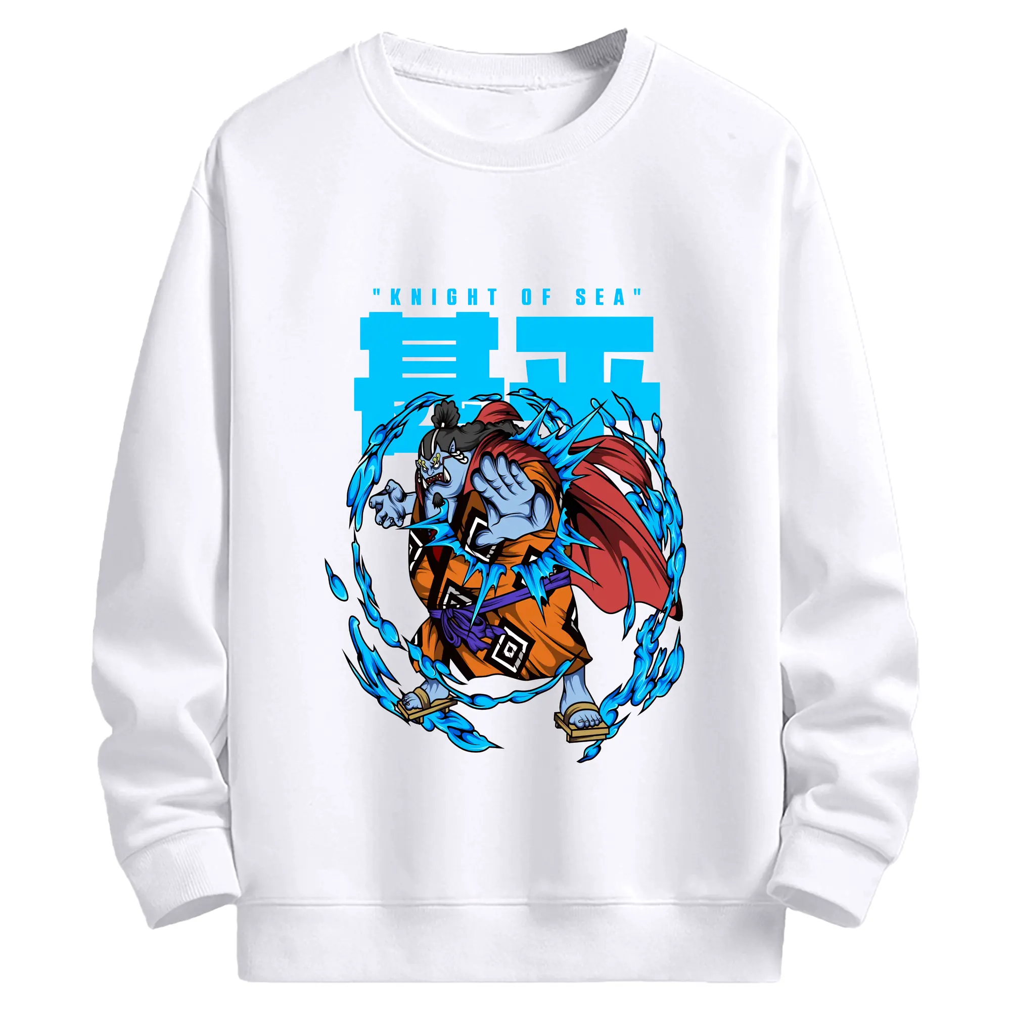 ワンピース グッズ ジンベエ - 高品質 クルーネック スウェット ・ コットン59％ ポリエステル41％ ・ ユニセックス 長袖 トレーナー ・ カジュアル デイリー スポーツ 散歩用