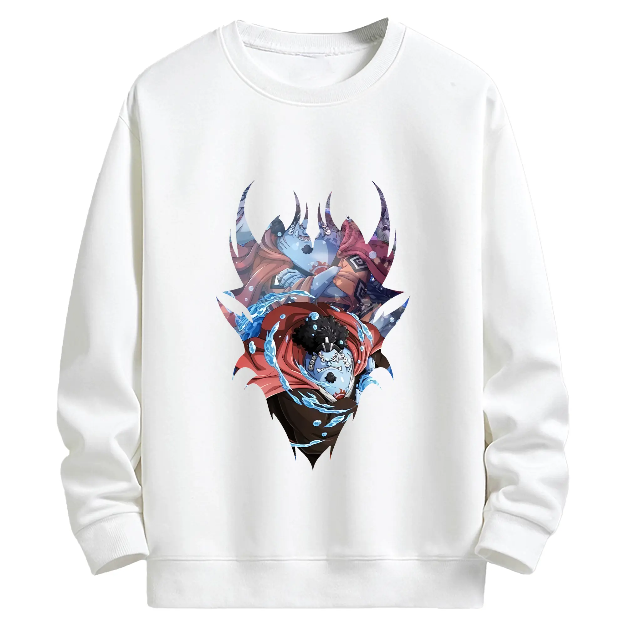 ワンピース グッズ ジンベエ - キッズ クルーネックスウェットシャツ ・ フロントプリント ・ 綿80％ ポリエステル20％ ・ 快適 通学 スポーツ 日常使い お散歩用