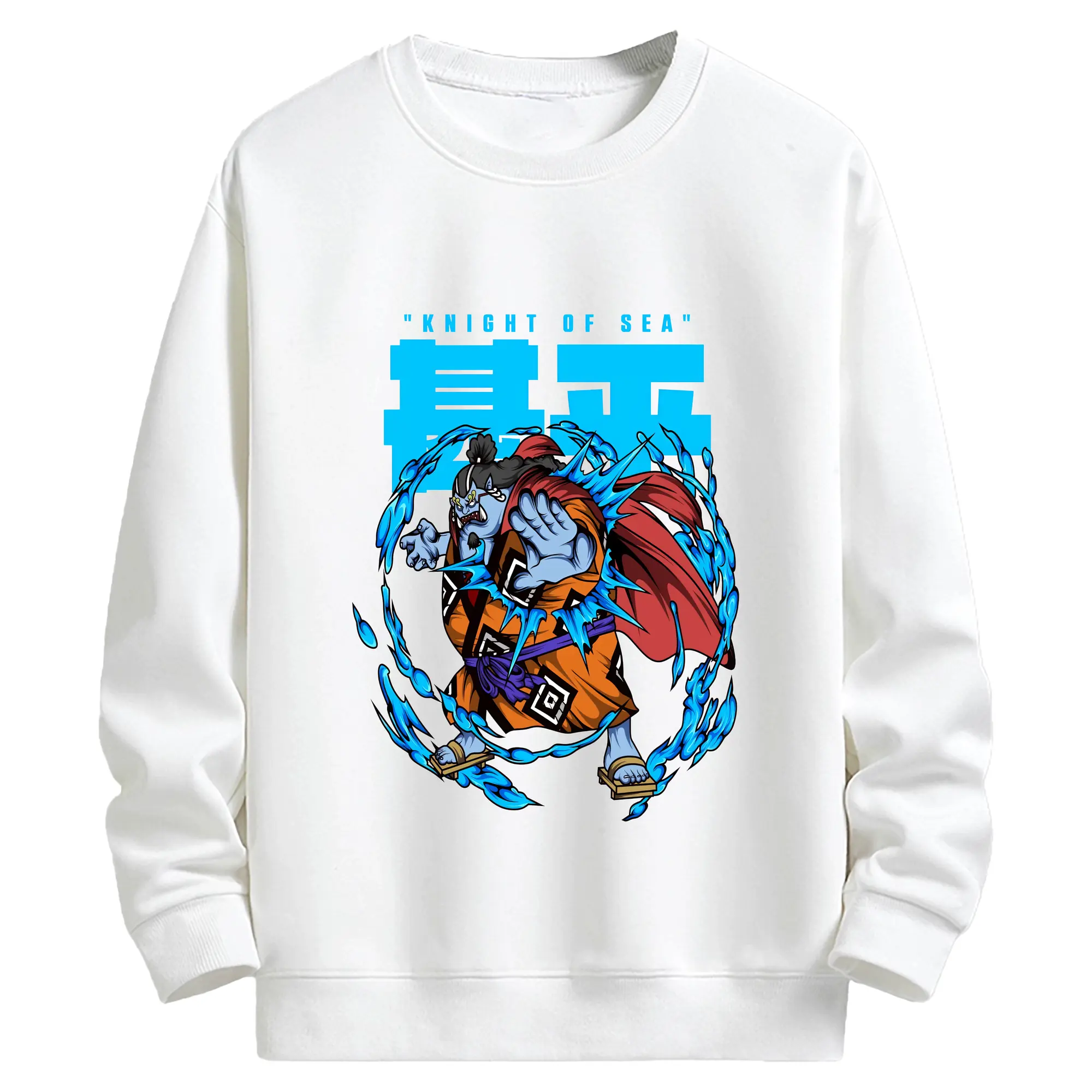 ワンピース グッズ ジンベエ - キッズ クルーネックスウェットシャツ ・ フロントプリント ・ 綿80％ ポリエステル20％ ・ 快適 通学 スポーツ 日常使い お散歩用