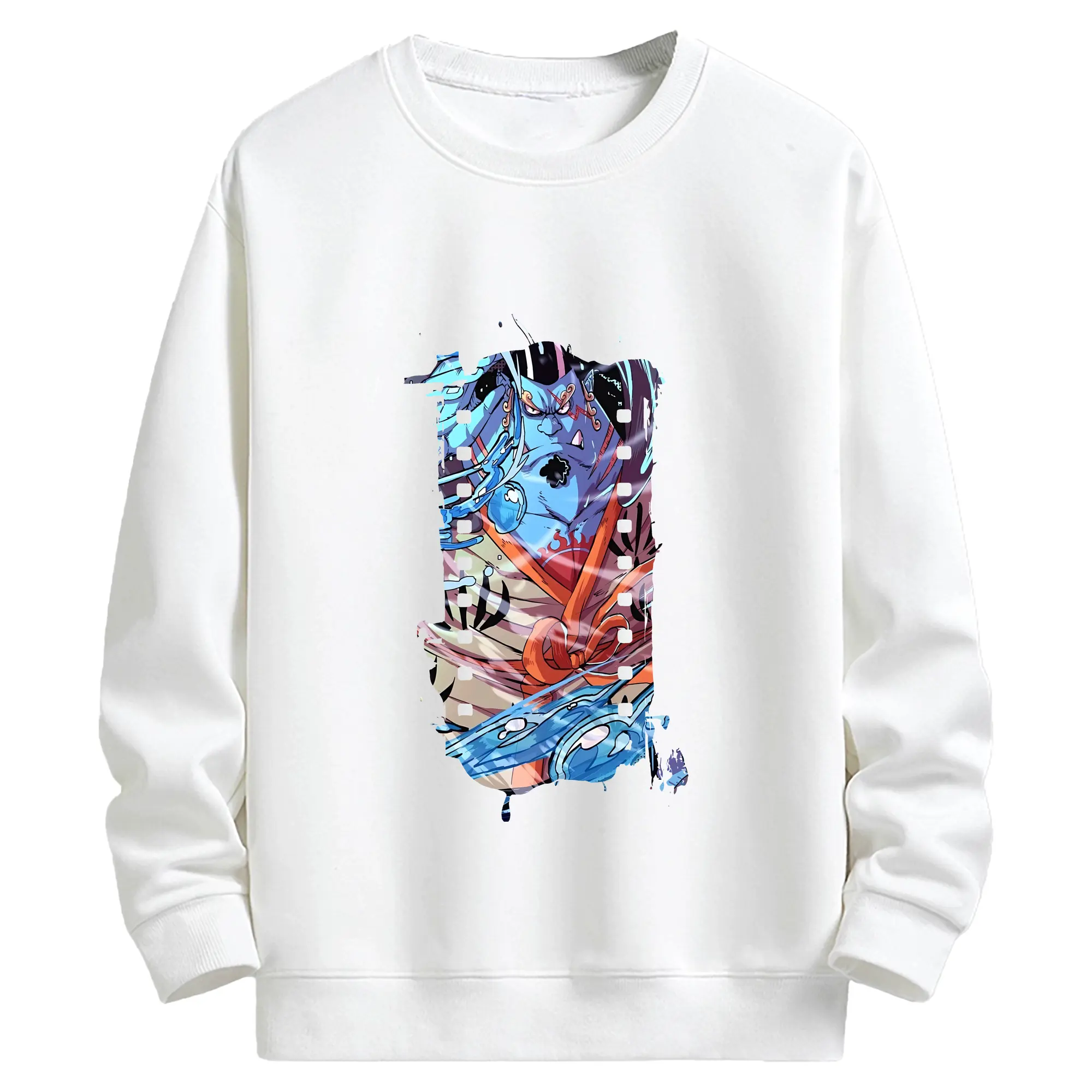 ワンピース グッズ ジンベエ - キッズ クルーネックスウェットシャツ ・ フロントプリント ・ 綿80％ ポリエステル20％ ・ 快適 通学 スポーツ 日常使い お散歩用