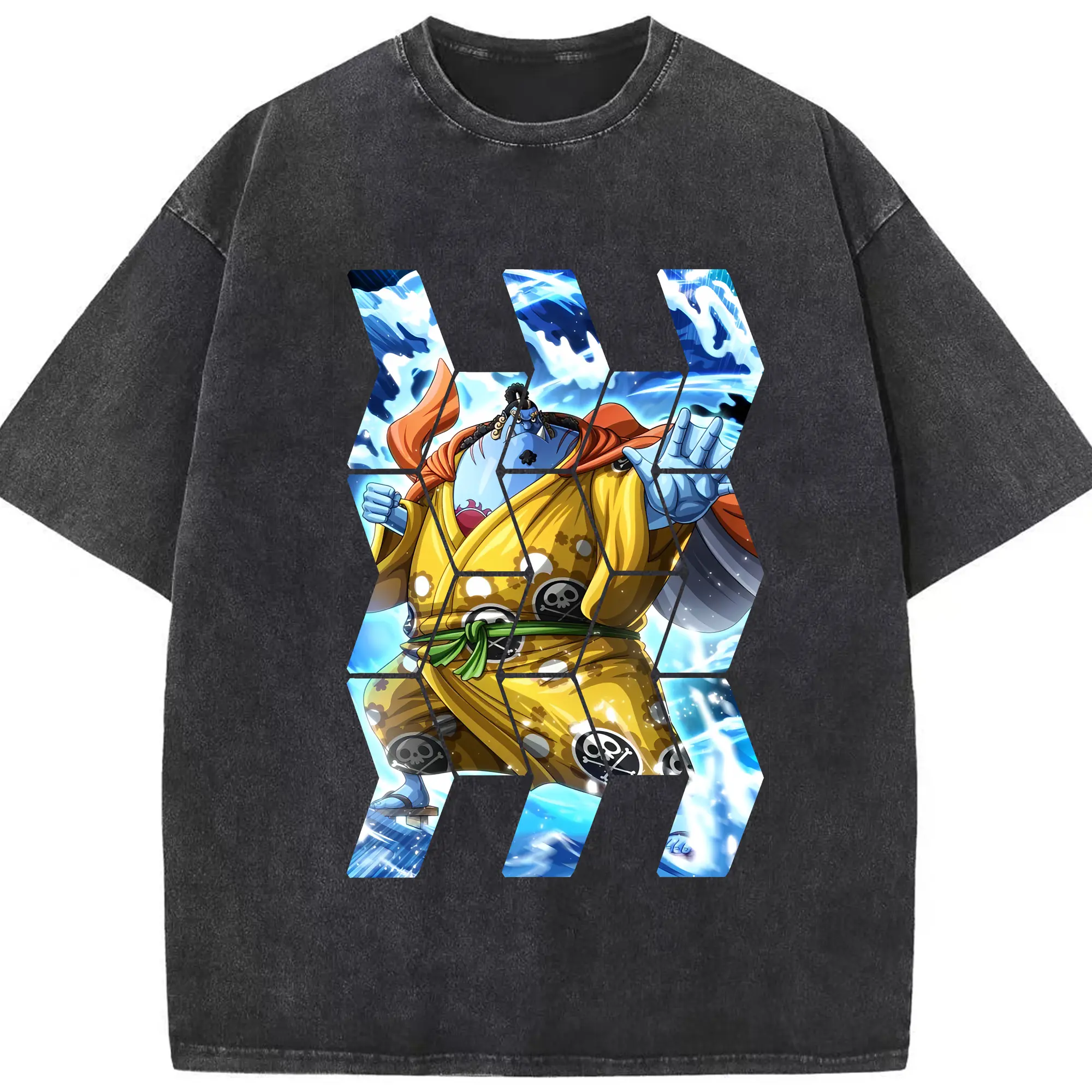 ワンピース グッズ ジンベエ - 綿100％ ヴィンテージ風 半袖Tシャツ ・ フロントプリント ・ 柔らか肌触り ・ 通気性 快適 ・ スポーツ カジュアル 外出用