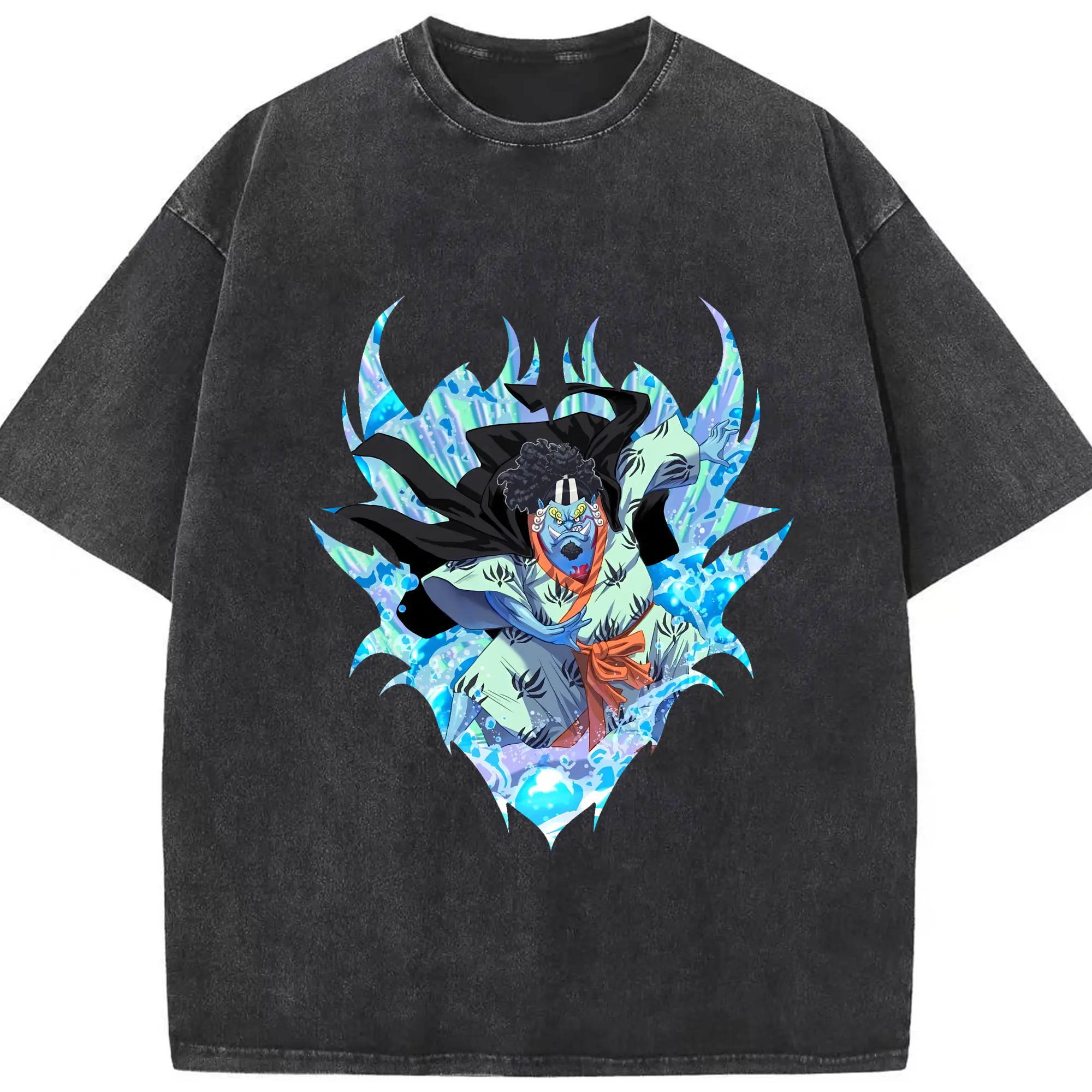 ワンピース グッズ ジンベエ - 綿100％ ヴィンテージ風 半袖Tシャツ ・ フロントプリント ・ 柔らか肌触り ・ 通気性 快適 ・ スポーツ カジュアル 外出用