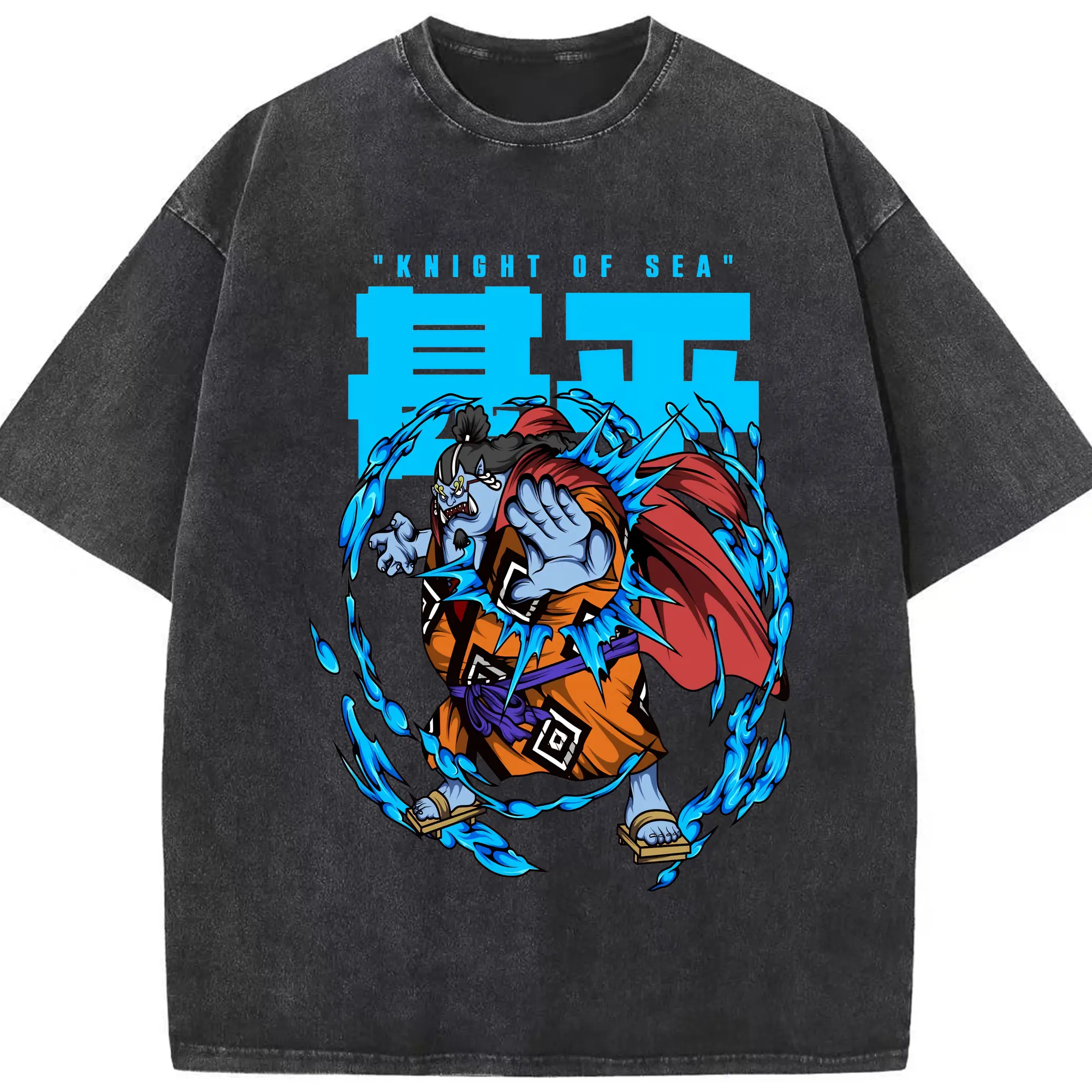 ワンピース グッズ ジンベエ - 綿100％ ヴィンテージ風 半袖Tシャツ ・ フロントプリント ・ 柔らか肌触り ・ 通気性 快適 ・ スポーツ カジュアル 外出用