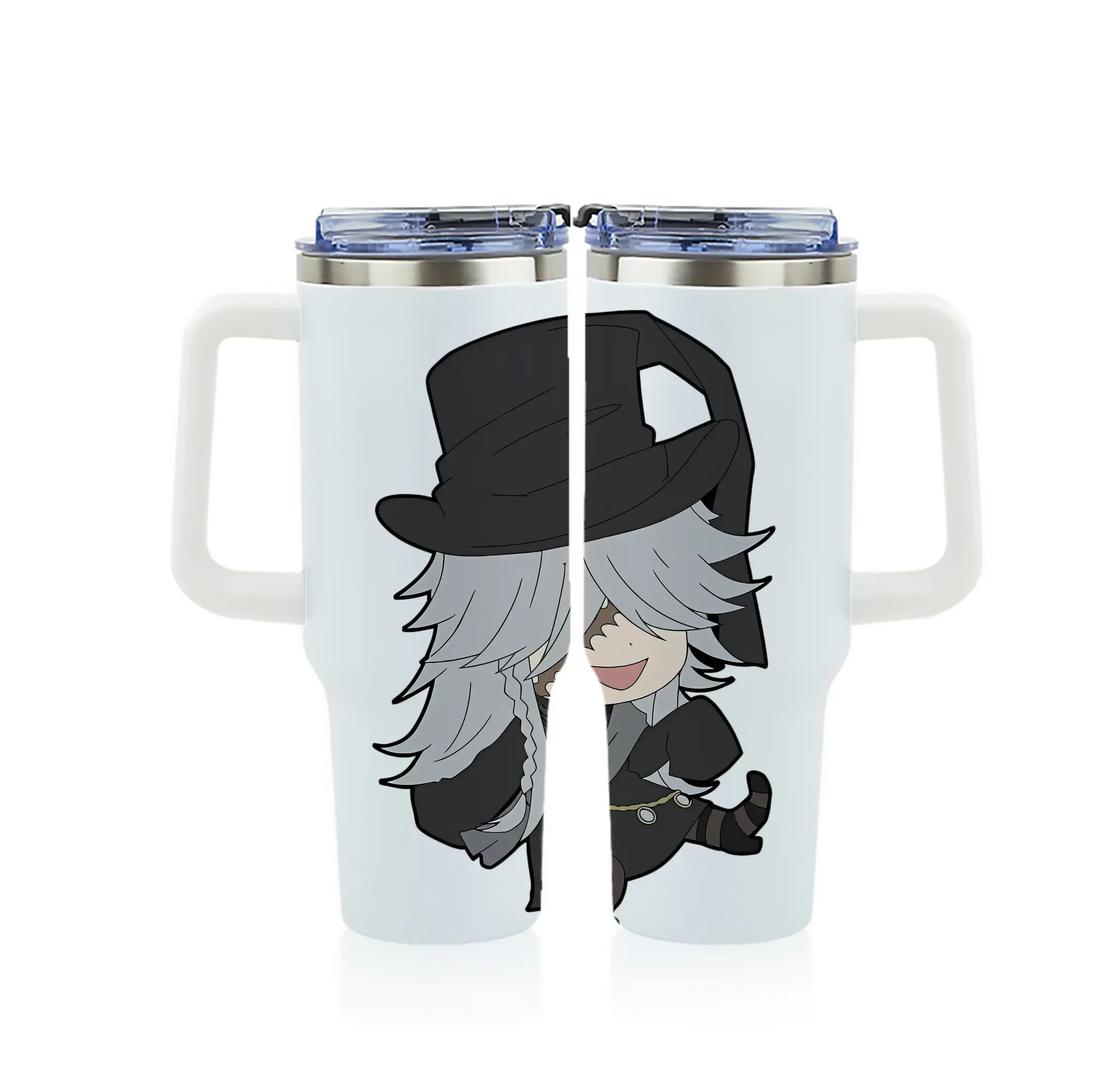 黒執事 グッズ,葬儀屋 - 1200mL フルプリント車用タンブラー ・ 304ステンレス 内側 ・ 201ステンレス 外側 ・ 保温 保冷 ・ 通勤 ドライブ アウトドア用