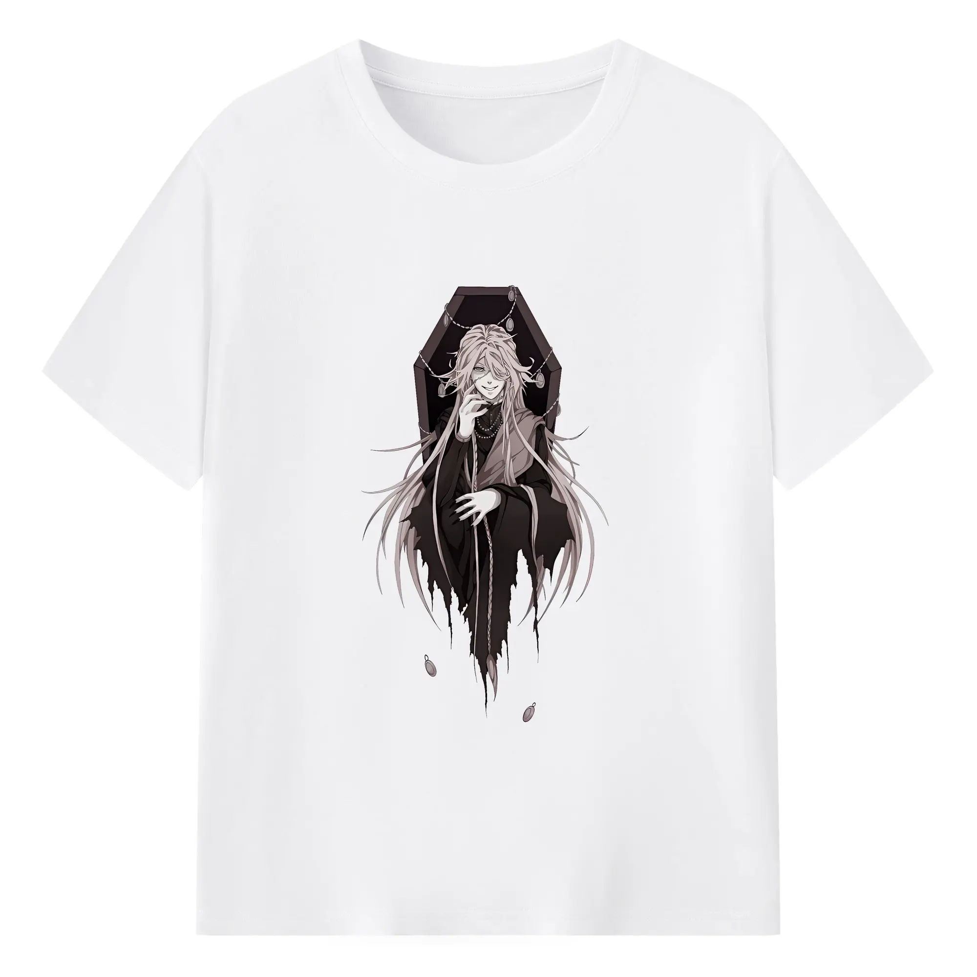 黒執事 グッズ,葬儀屋 - 綿100％ 半袖Tシャツ ・ フロントプリント ・ 快適 通気性 ・ 日常使い 散歩 スポーツ用