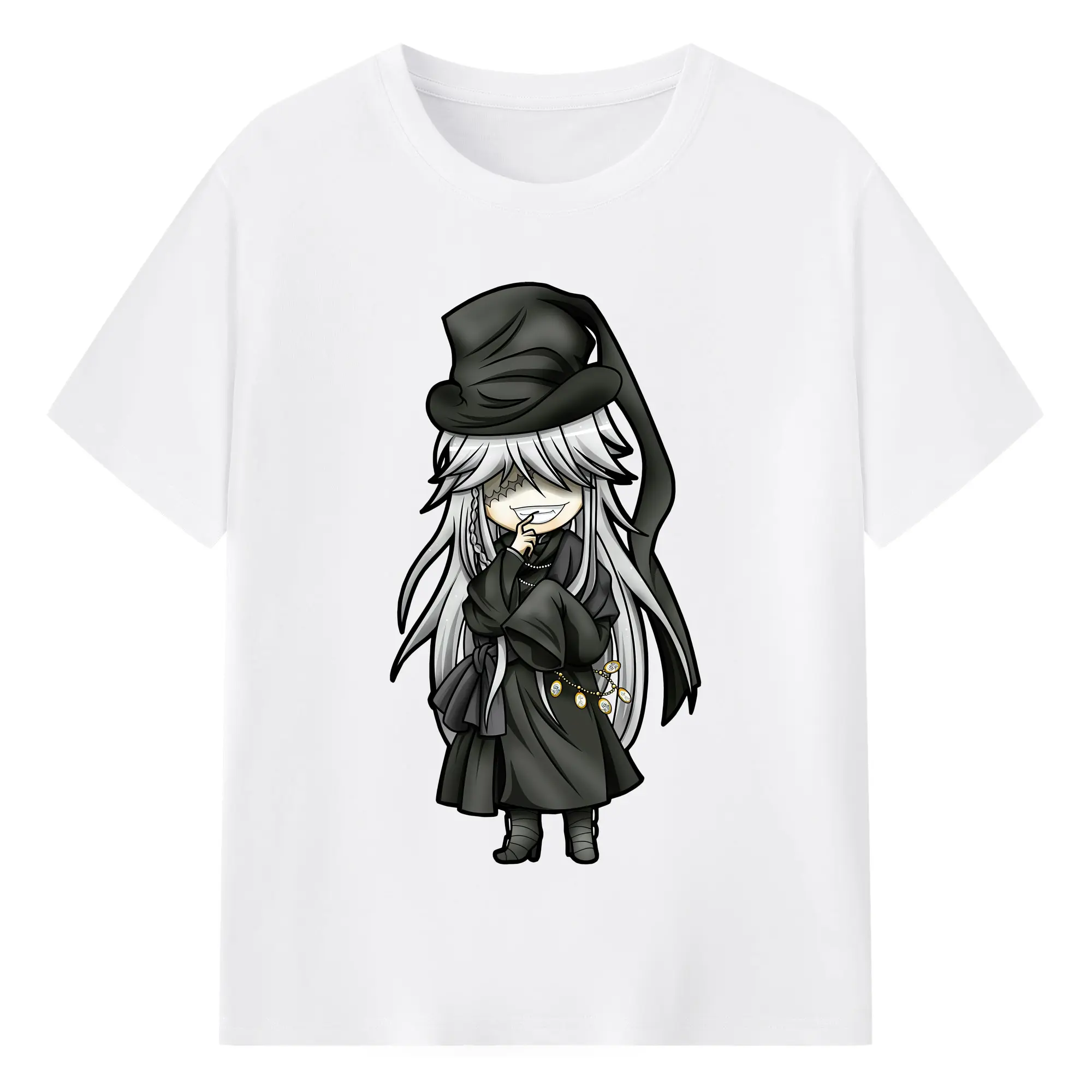 黒執事 グッズ,葬儀屋 - 綿100％ 半袖Tシャツ ・ フロントプリント ・ 快適 通気性 ・ 日常使い 散歩 スポーツ用