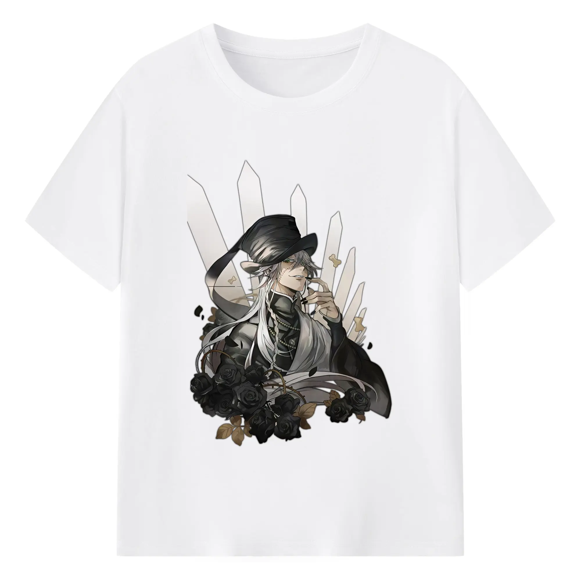 黒執事 グッズ,葬儀屋 - 綿100％ 半袖Tシャツ ・ フロントプリント ・ 快適 通気性 ・ 日常使い 散歩 スポーツ用