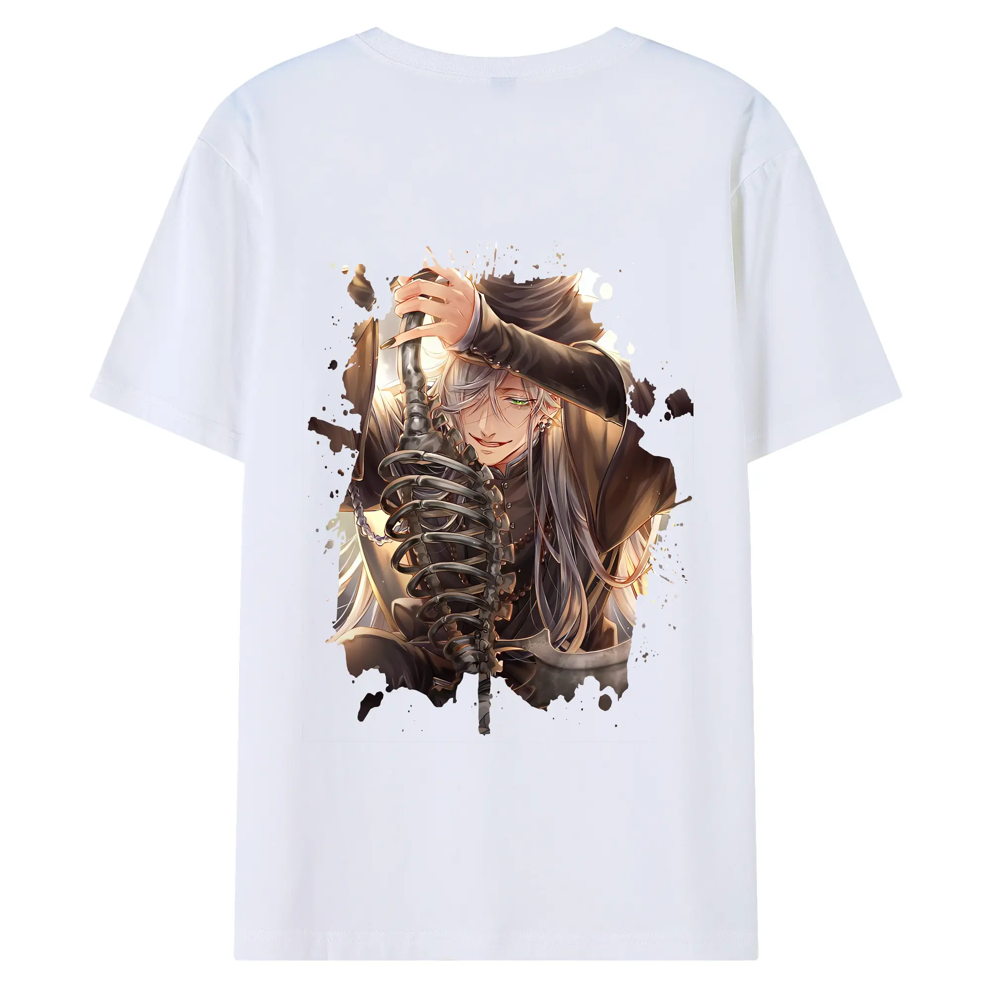 黒執事 グッズ,葬儀屋 - 綿100％ 半袖Tシャツ ・ バックプリント ・ 快適 通気性 ・ 日常使い 散歩 スポーツ用