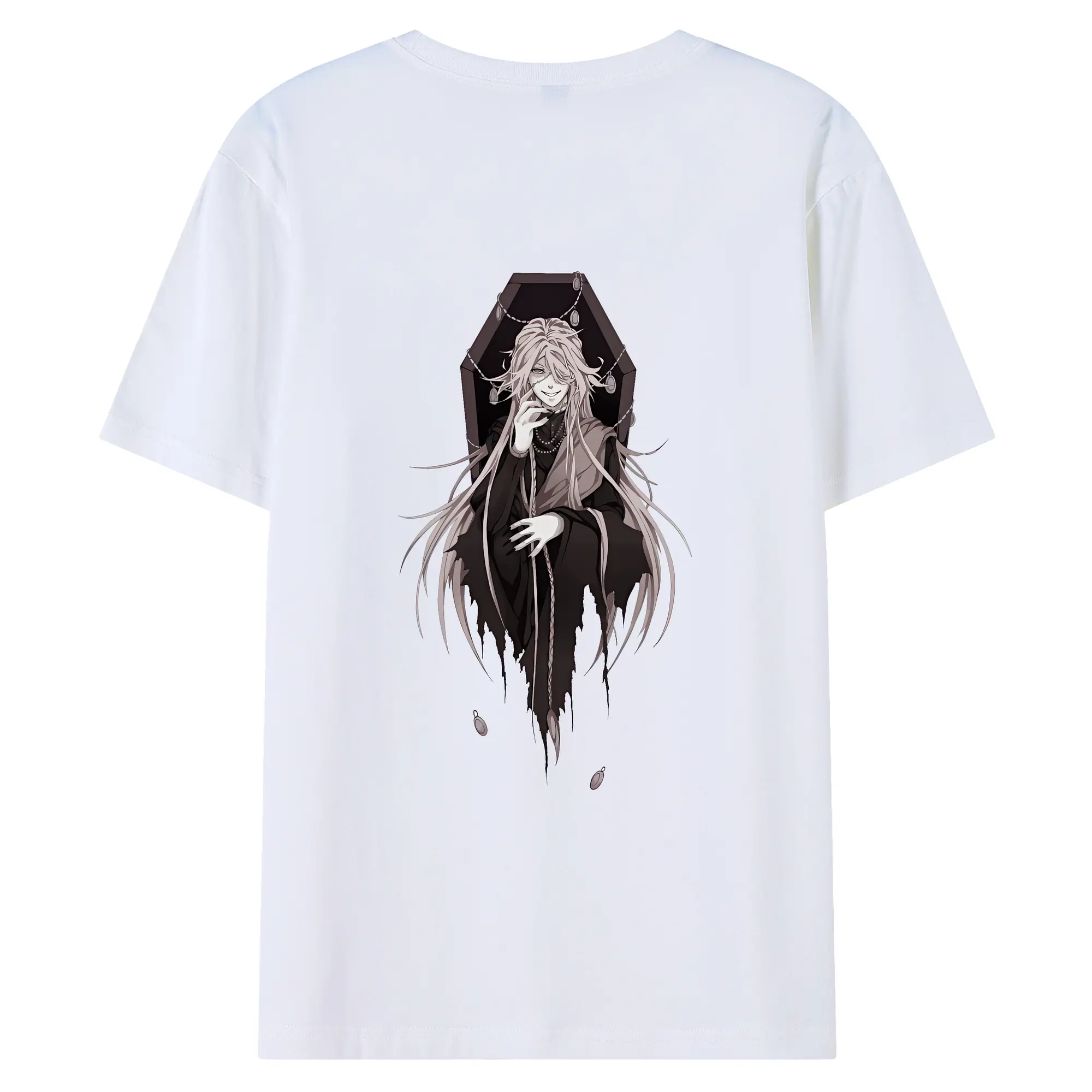 黒執事 グッズ,葬儀屋 - 綿100％ 半袖Tシャツ ・ バックプリント ・ 快適 通気性 ・ 日常使い 散歩 スポーツ用