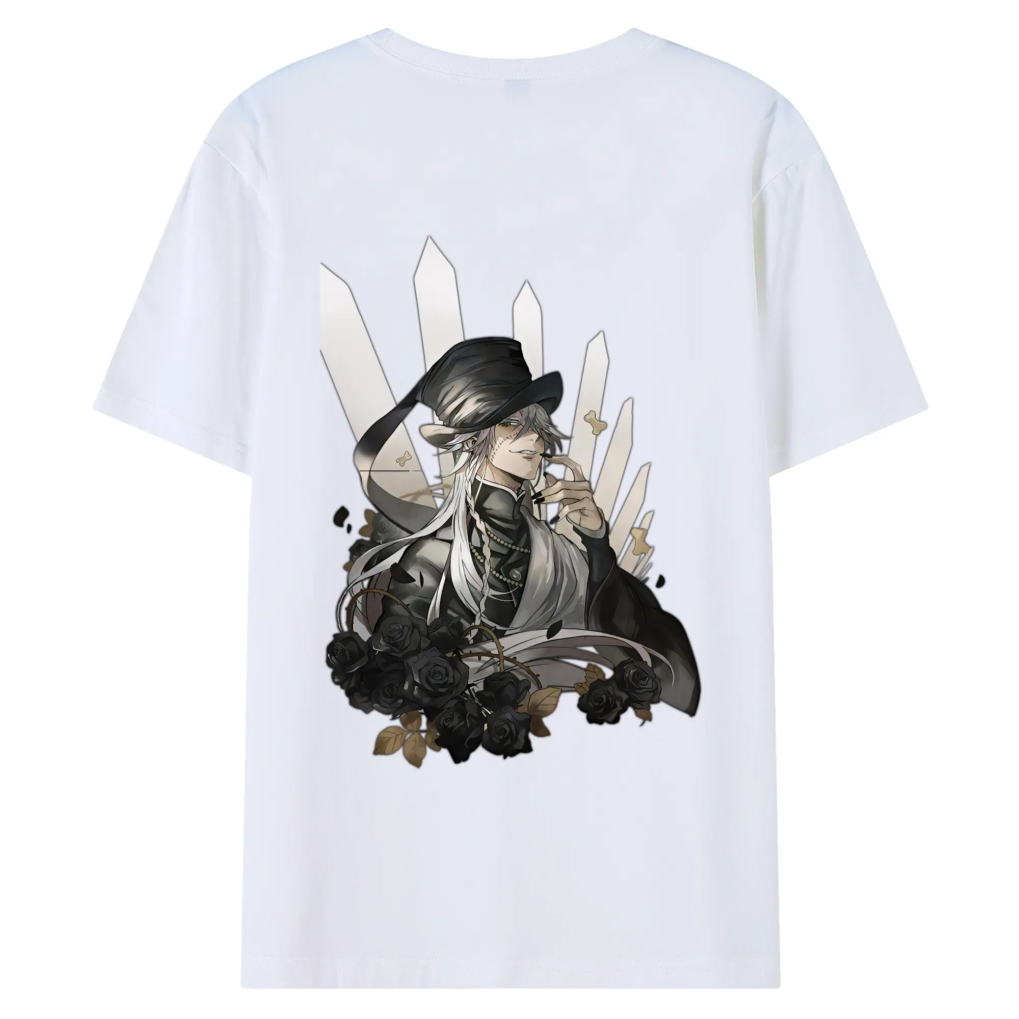 黒執事 グッズ,葬儀屋 - 綿100％ 半袖Tシャツ ・ バックプリント ・ 快適 通気性 ・ 日常使い 散歩 スポーツ用