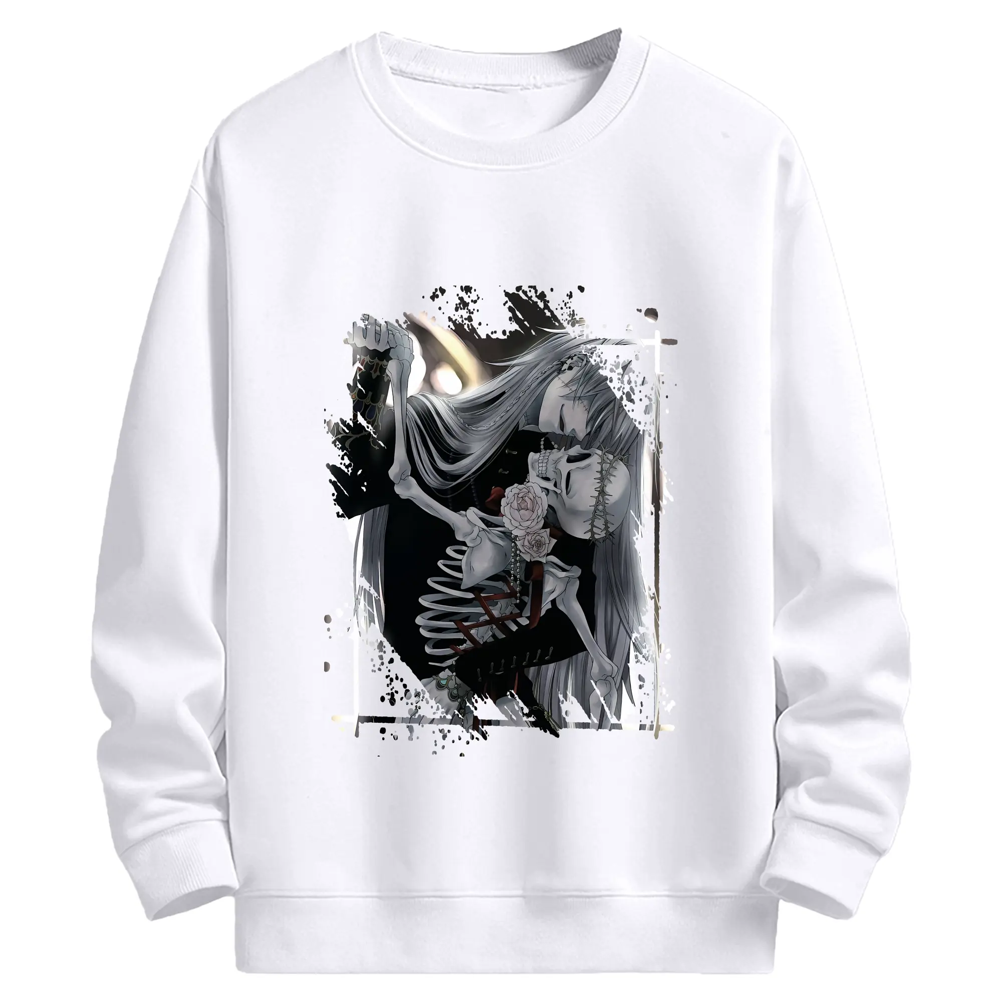 黒執事 グッズ,葬儀屋 - 高品質 クルーネック スウェット ・ コットン59％ ポリエステル41％ ・ ユニセックス 長袖 トレーナー ・ カジュアル デイリー スポーツ 散歩用