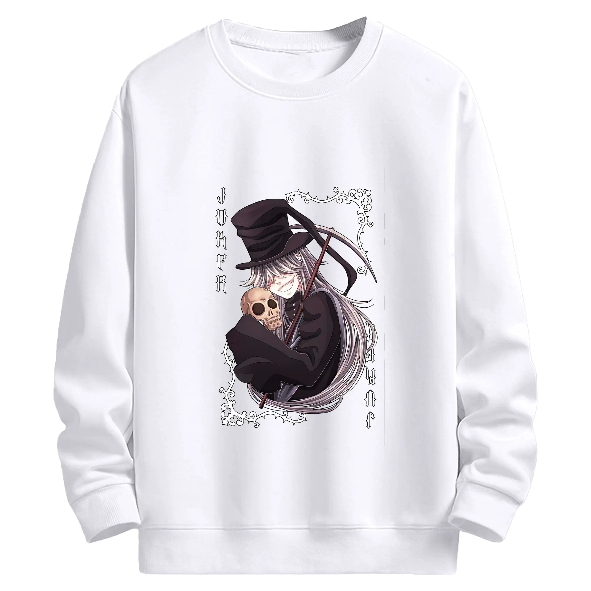 黒執事 グッズ,葬儀屋 - 高品質 クルーネック スウェット ・ コットン59％ ポリエステル41％ ・ ユニセックス 長袖 トレーナー ・ カジュアル デイリー スポーツ 散歩用