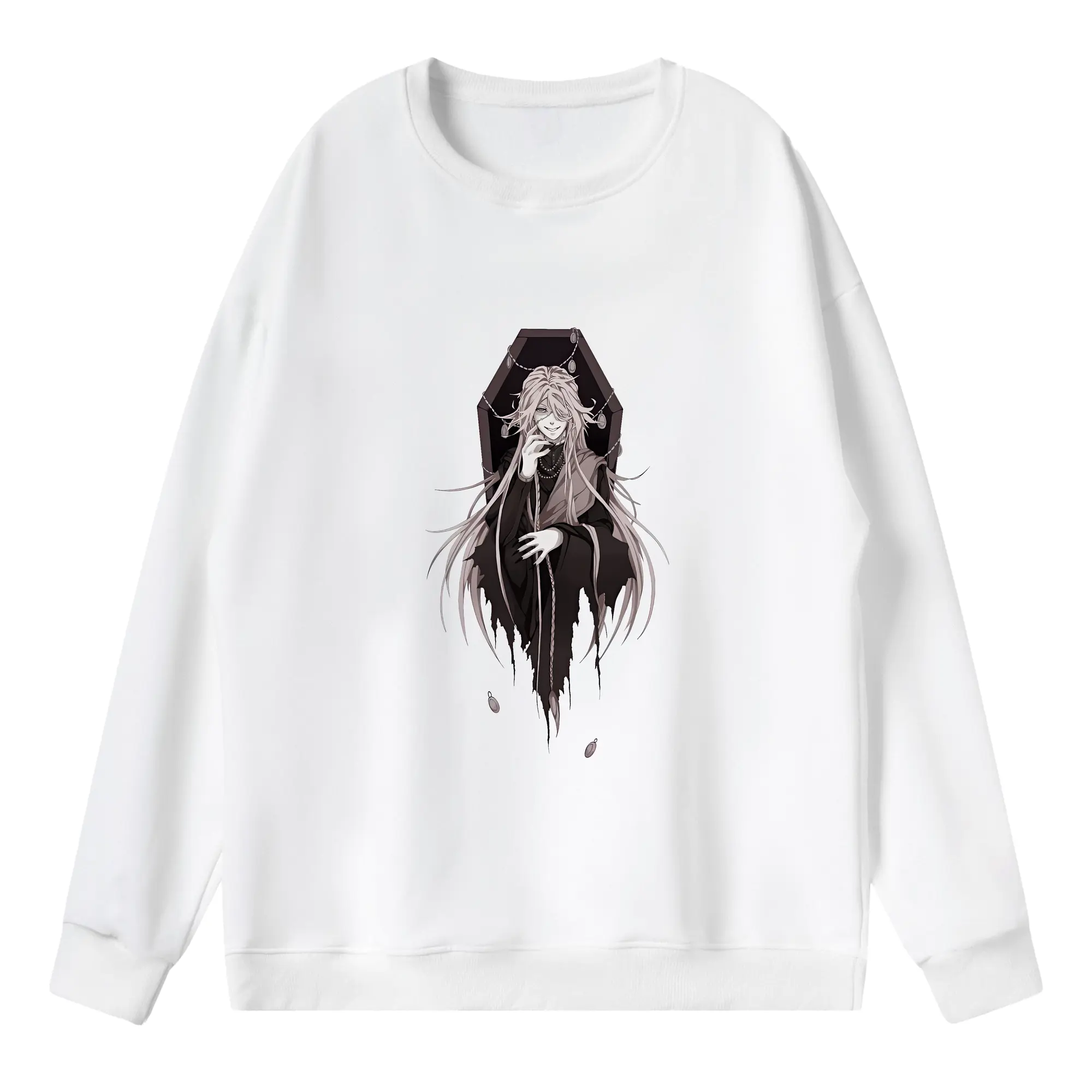 黒執事 グッズ,葬儀屋 - 薄手 クルーネック スウェット 裏毛260g · ポリエステル 春秋向け カジュアル 男女兼用 · トレーナー デイリー スポーツ 散歩に最適