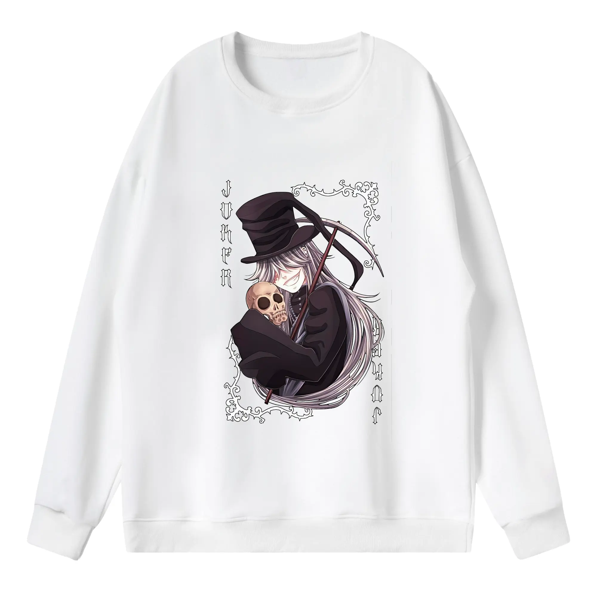 黒執事 グッズ,葬儀屋 - 薄手 クルーネック スウェット 裏毛260g · ポリエステル 春秋向け カジュアル 男女兼用 · トレーナー デイリー スポーツ 散歩に最適