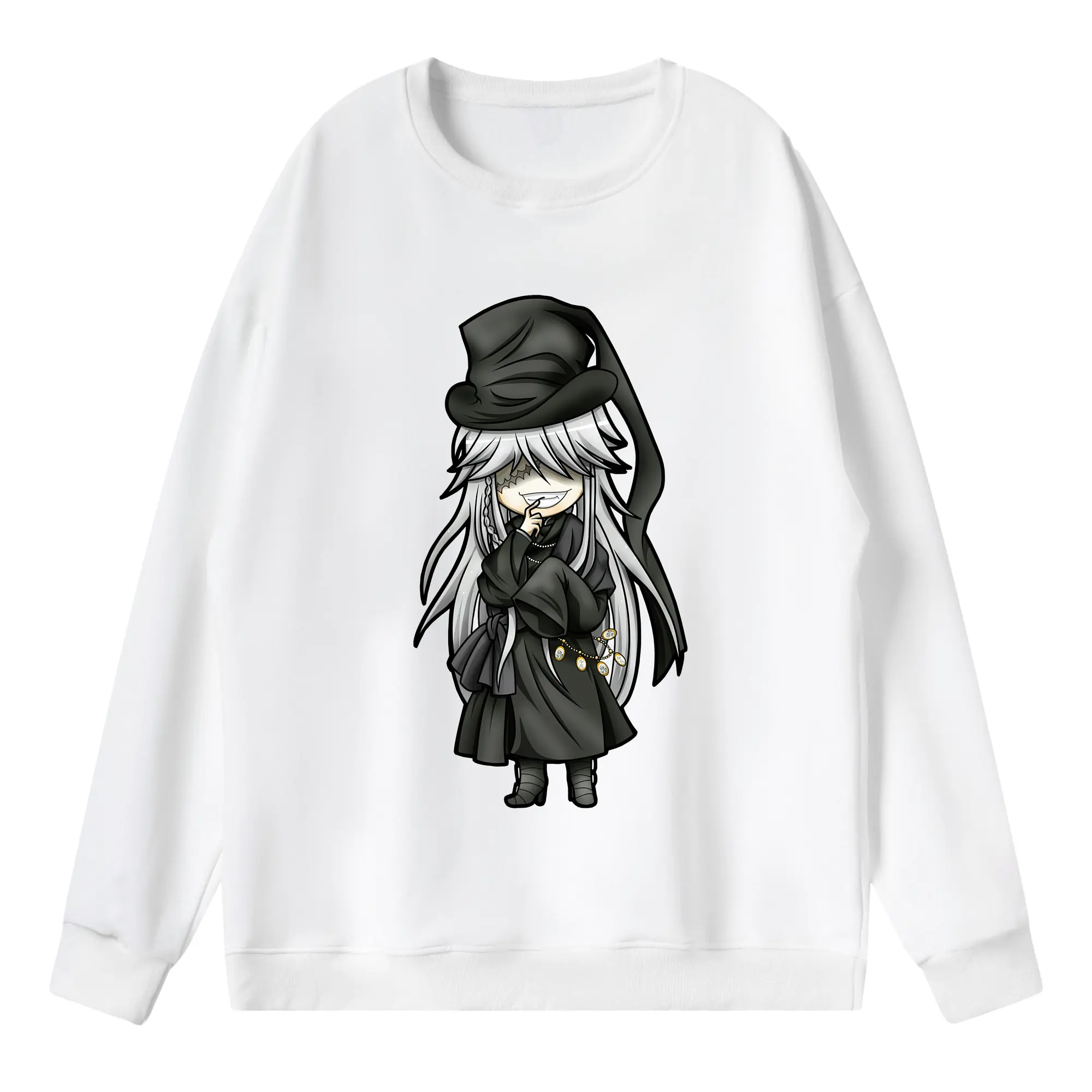 黒執事 グッズ,葬儀屋 - 薄手 クルーネック スウェット 裏毛260g · ポリエステル 春秋向け カジュアル 男女兼用 · トレーナー デイリー スポーツ 散歩に最適