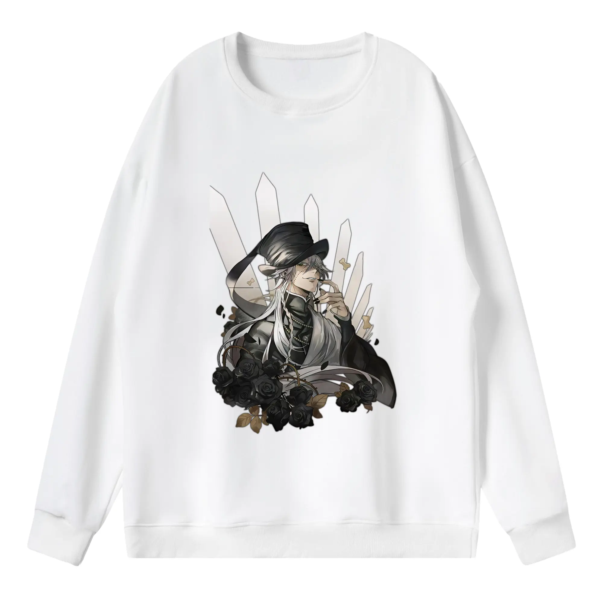 黒執事 グッズ,葬儀屋 - 薄手 クルーネック スウェット 裏毛260g · ポリエステル 春秋向け カジュアル 男女兼用 · トレーナー デイリー スポーツ 散歩に最適