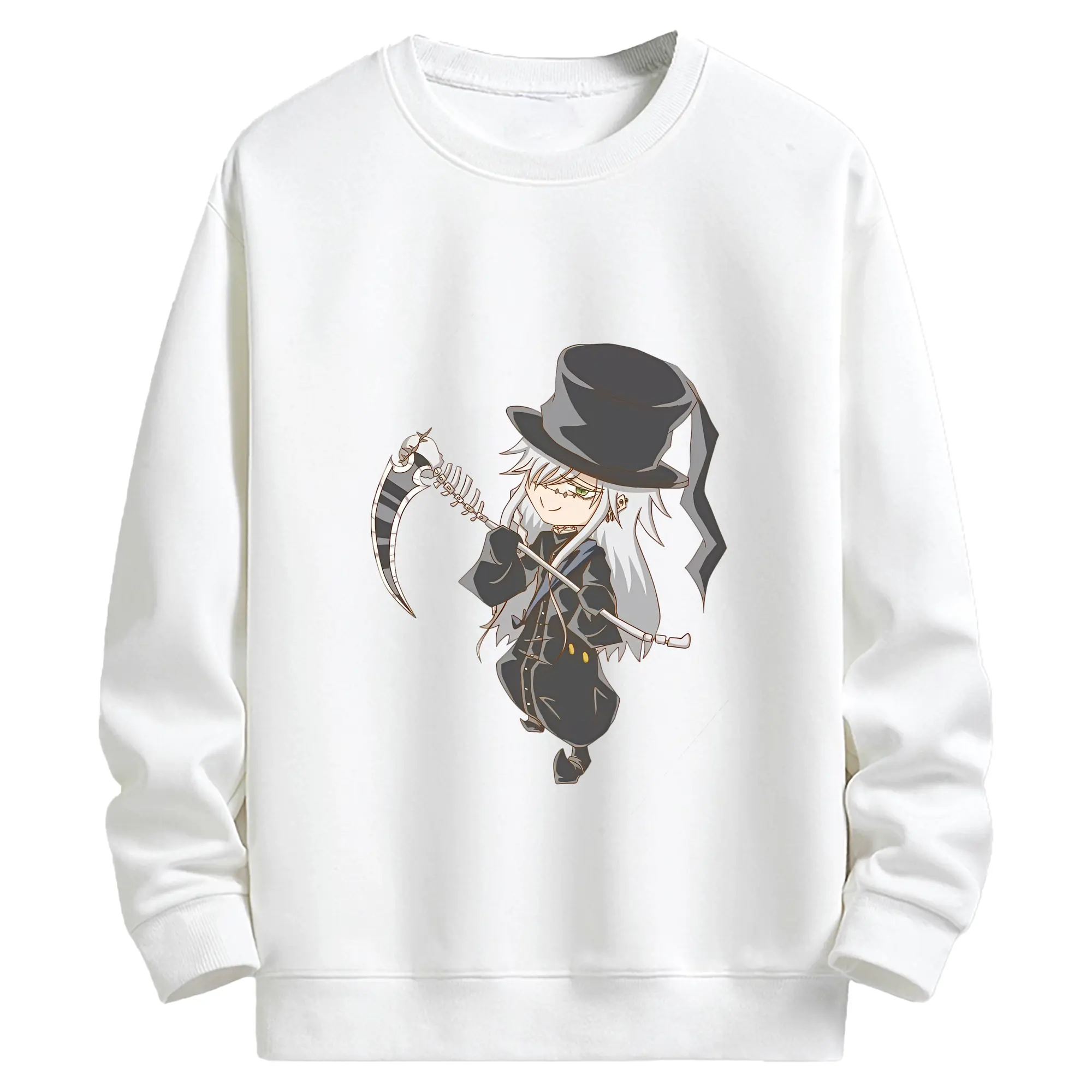 黒執事 グッズ,葬儀屋 - キッズ クルーネックスウェットシャツ ・ フロントプリント ・ 綿80％ ポリエステル20％ ・ 快適 通学 スポーツ 日常使い お散歩用