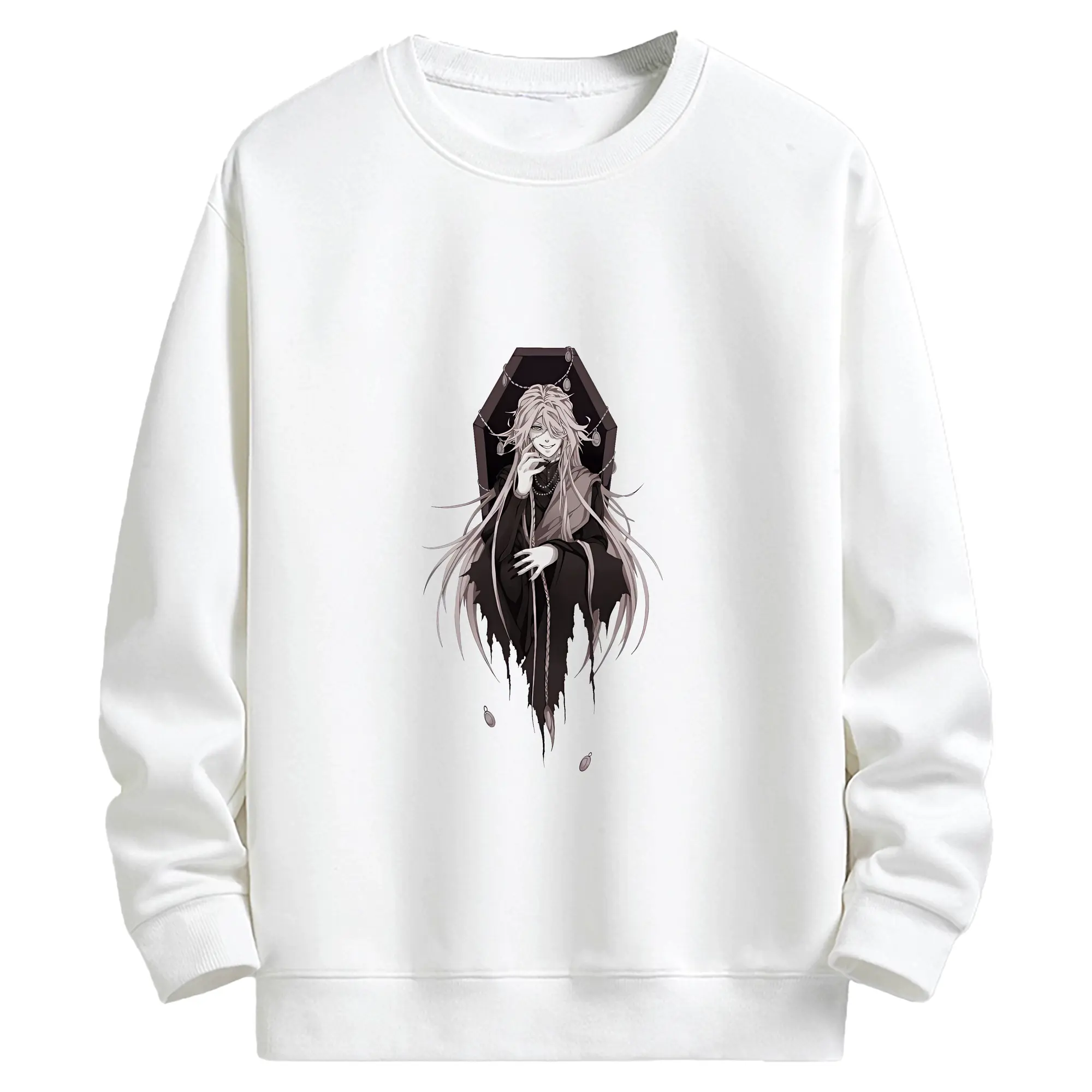 黒執事 グッズ,葬儀屋 - キッズ クルーネックスウェットシャツ ・ フロントプリント ・ 綿80％ ポリエステル20％ ・ 快適 通学 スポーツ 日常使い お散歩用