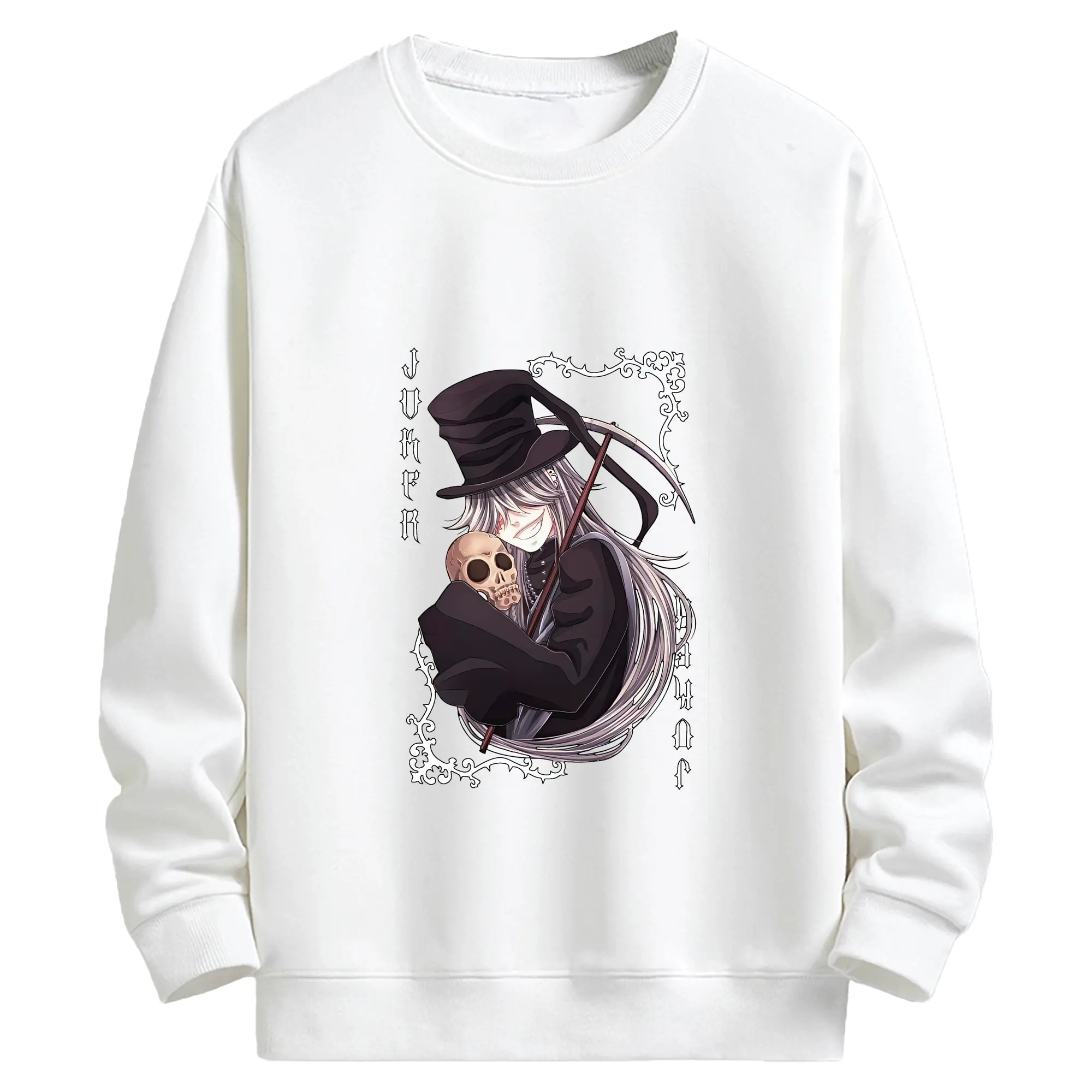 黒執事 グッズ,葬儀屋 - キッズ クルーネックスウェットシャツ ・ フロントプリント ・ 綿80％ ポリエステル20％ ・ 快適 通学 スポーツ 日常使い お散歩用