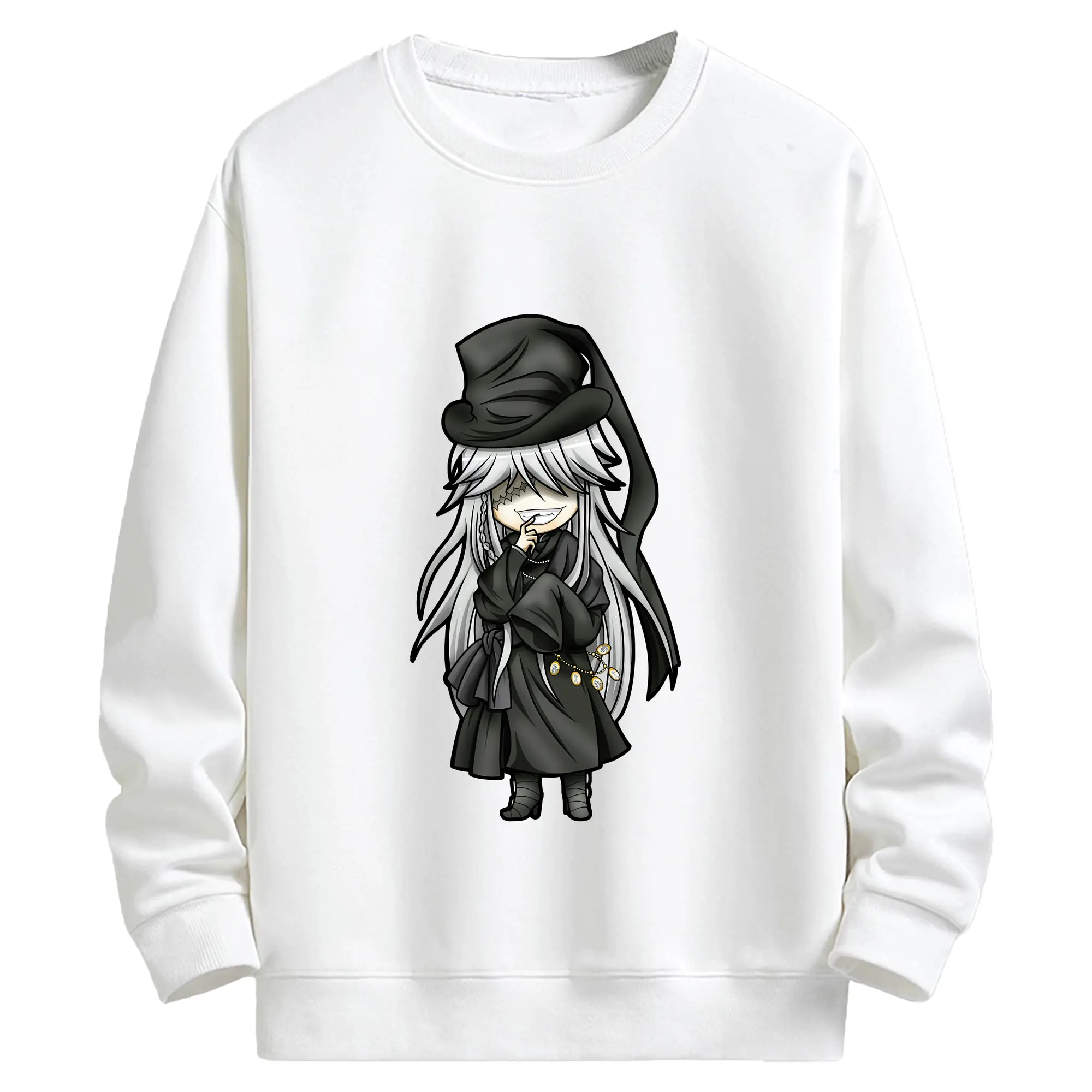 黒執事 グッズ,葬儀屋 - キッズ クルーネックスウェットシャツ ・ フロントプリント ・ 綿80％ ポリエステル20％ ・ 快適 通学 スポーツ 日常使い お散歩用