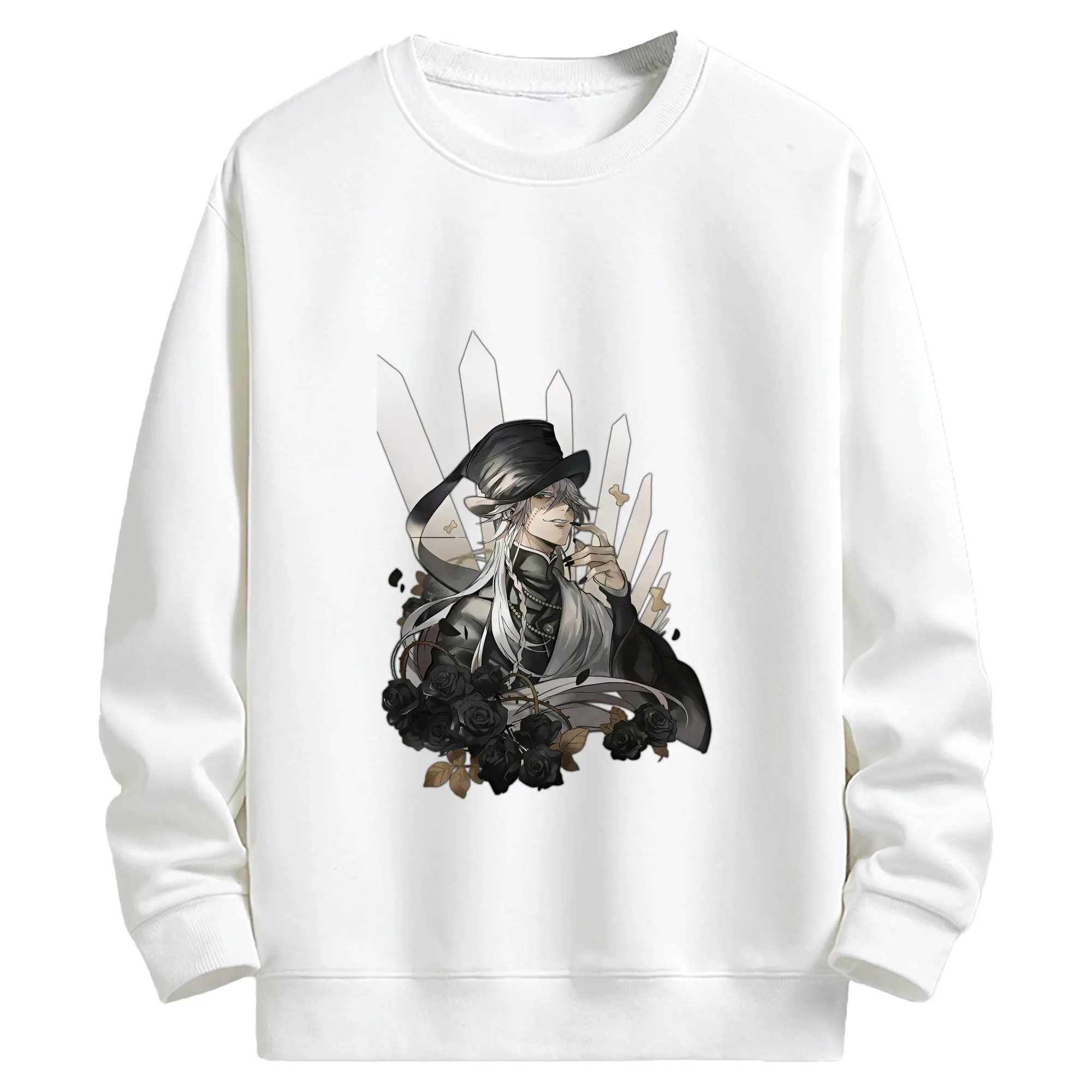 黒執事 グッズ,葬儀屋 - キッズ クルーネックスウェットシャツ ・ フロントプリント ・ 綿80％ ポリエステル20％ ・ 快適 通学 スポーツ 日常使い お散歩用