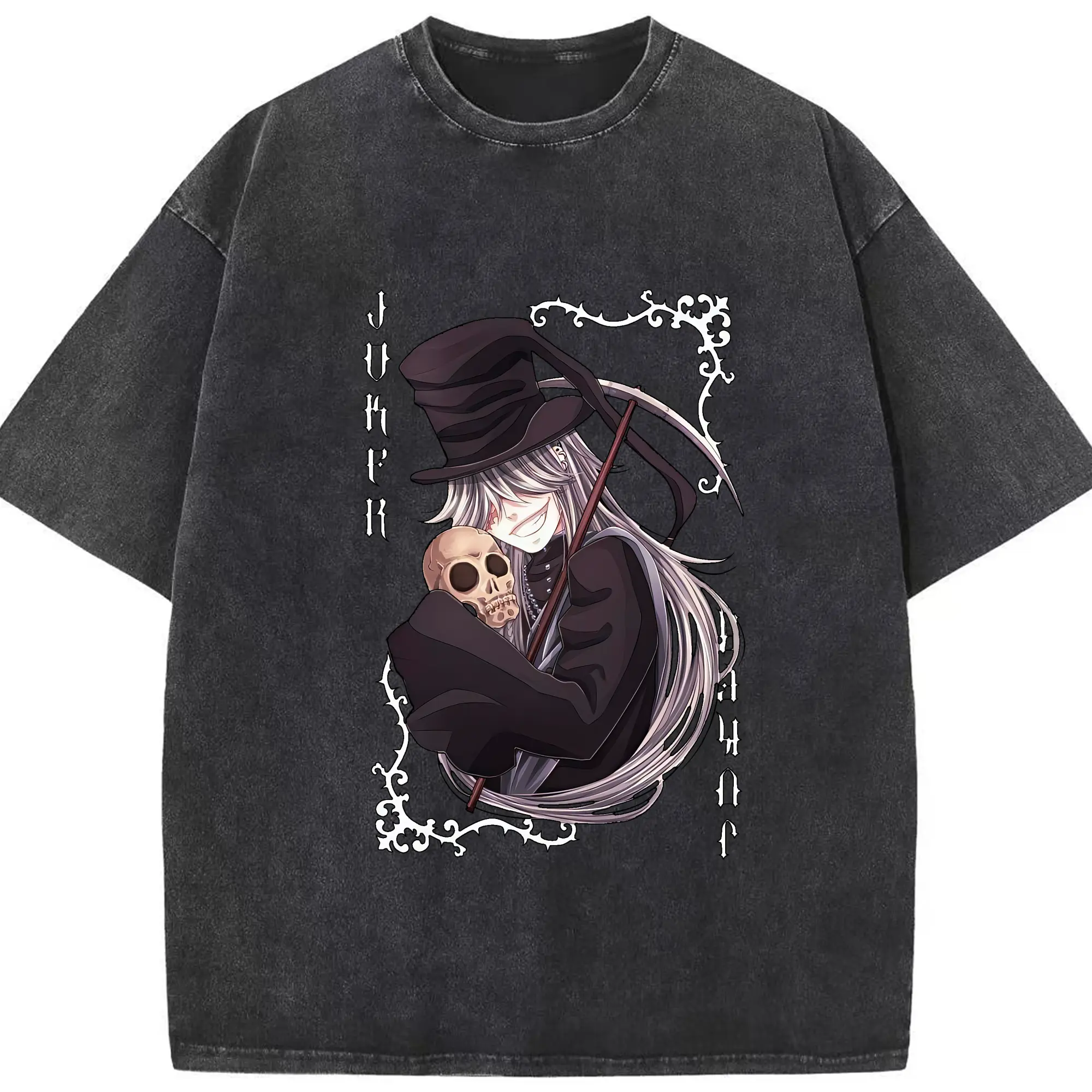 黒執事 グッズ,葬儀屋 - 綿100％ ヴィンテージ風 半袖Tシャツ ・ フロントプリント ・ 柔らか肌触り ・ 通気性 快適 ・ スポーツ カジュアル 外出用