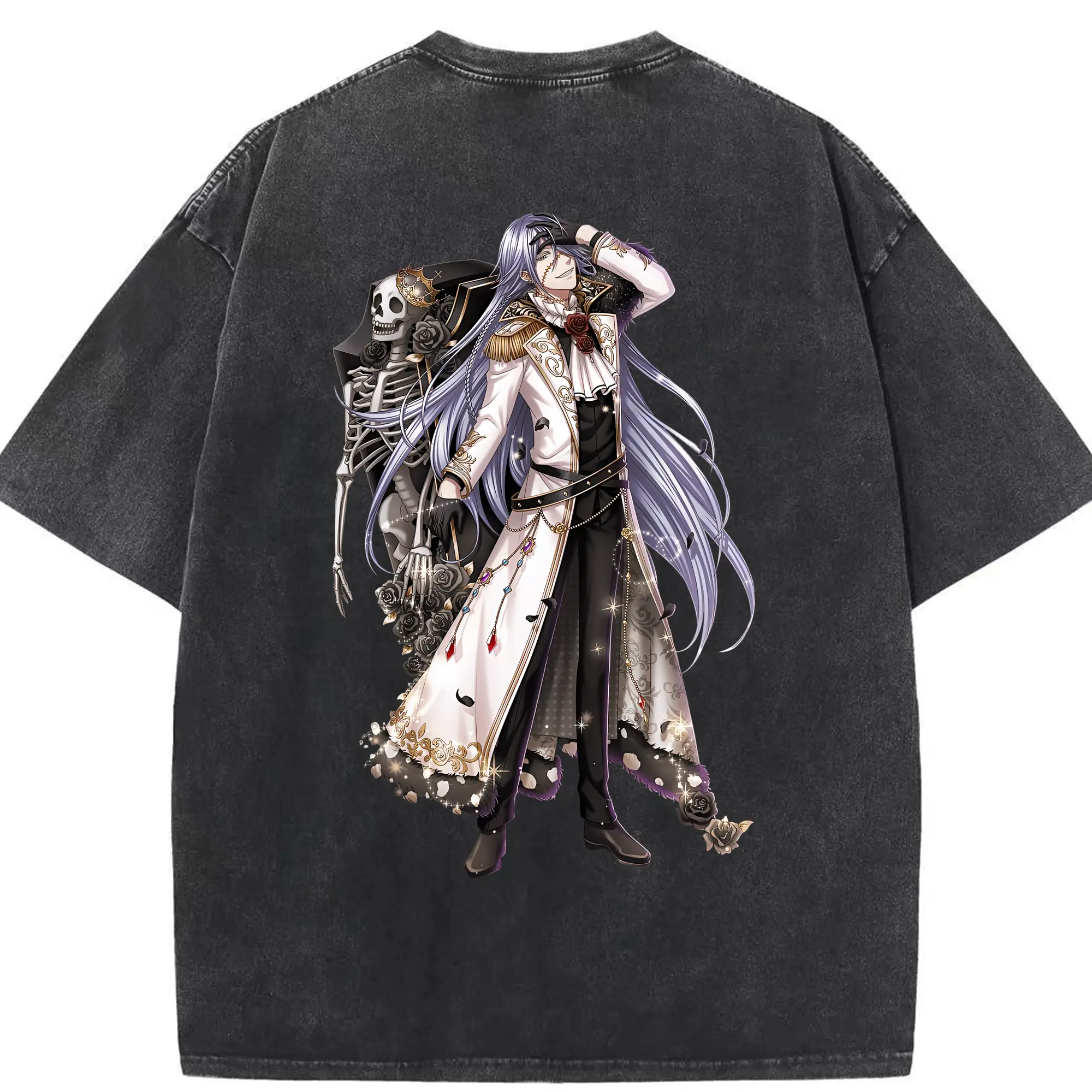 黒執事 グッズ,葬儀屋 - 綿100％ ヴィンテージ風 半袖Tシャツ ・ 背面プリント ・ 柔らか肌触り ・ 通気性 快適 ・ スポーツ カジュアル 外出用