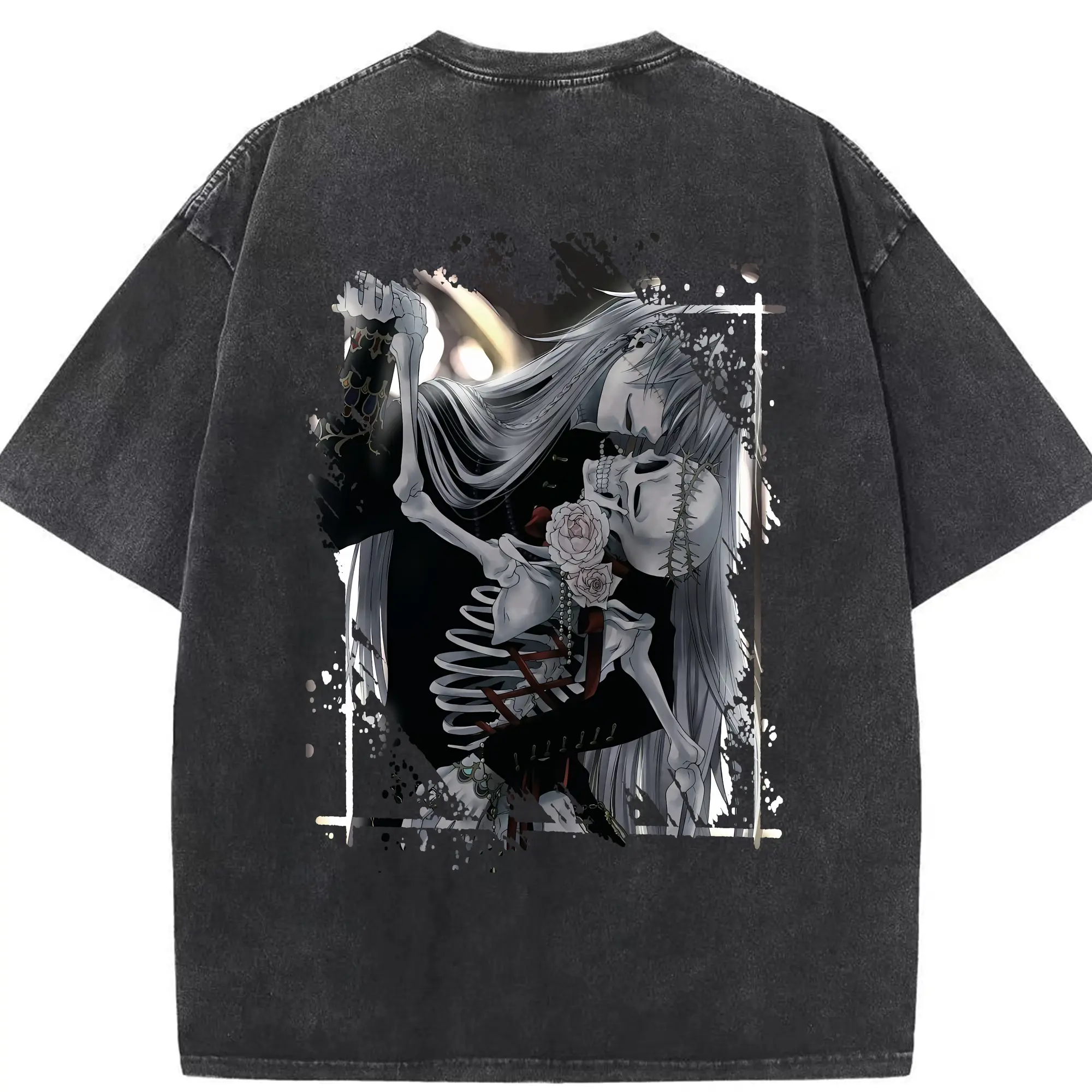 黒執事 グッズ,葬儀屋 - 綿100％ ヴィンテージ風 半袖Tシャツ ・ 背面プリント ・ 柔らか肌触り ・ 通気性 快適 ・ スポーツ カジュアル 外出用