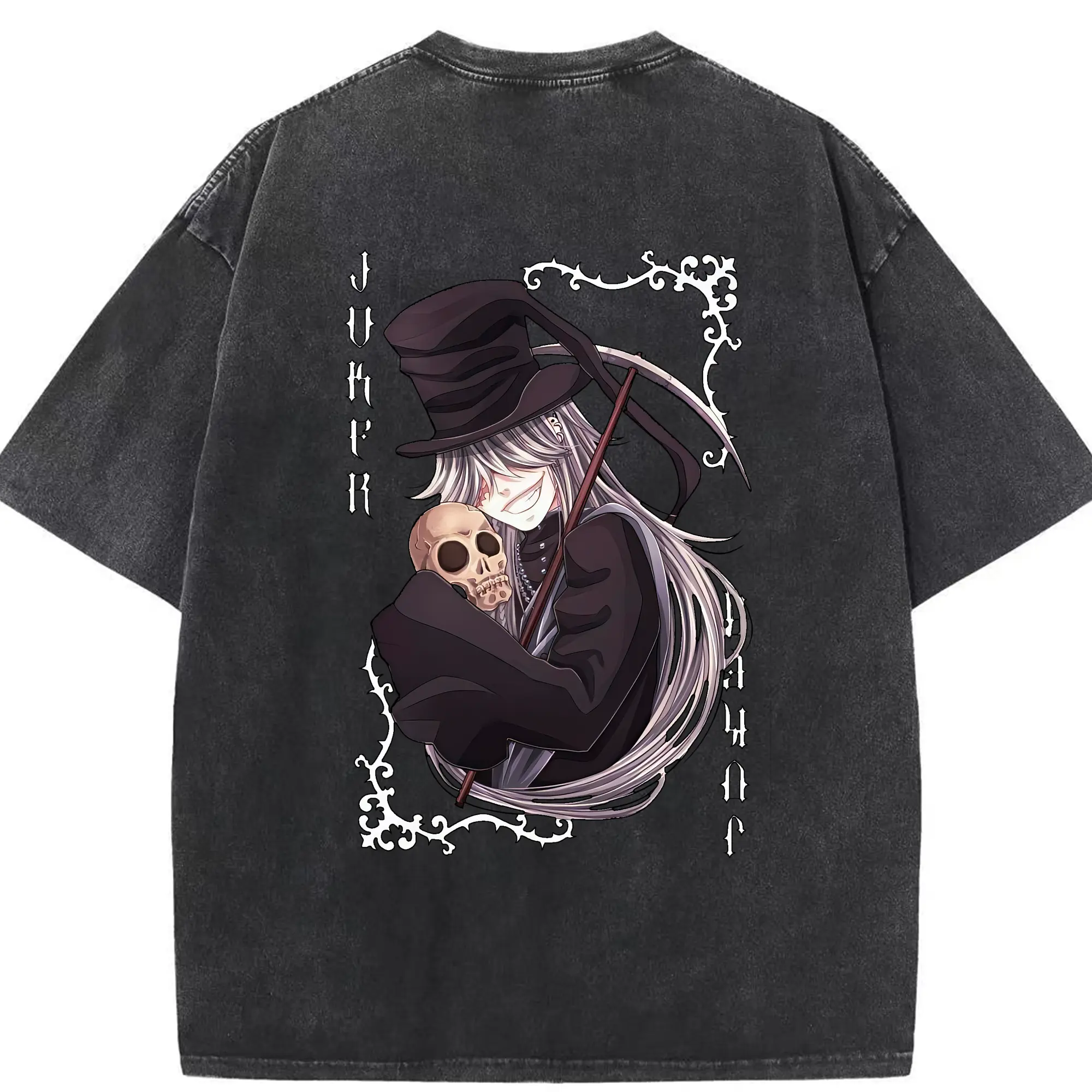 黒執事 グッズ,葬儀屋 - 綿100％ ヴィンテージ風 半袖Tシャツ ・ 背面プリント ・ 柔らか肌触り ・ 通気性 快適 ・ スポーツ カジュアル 外出用