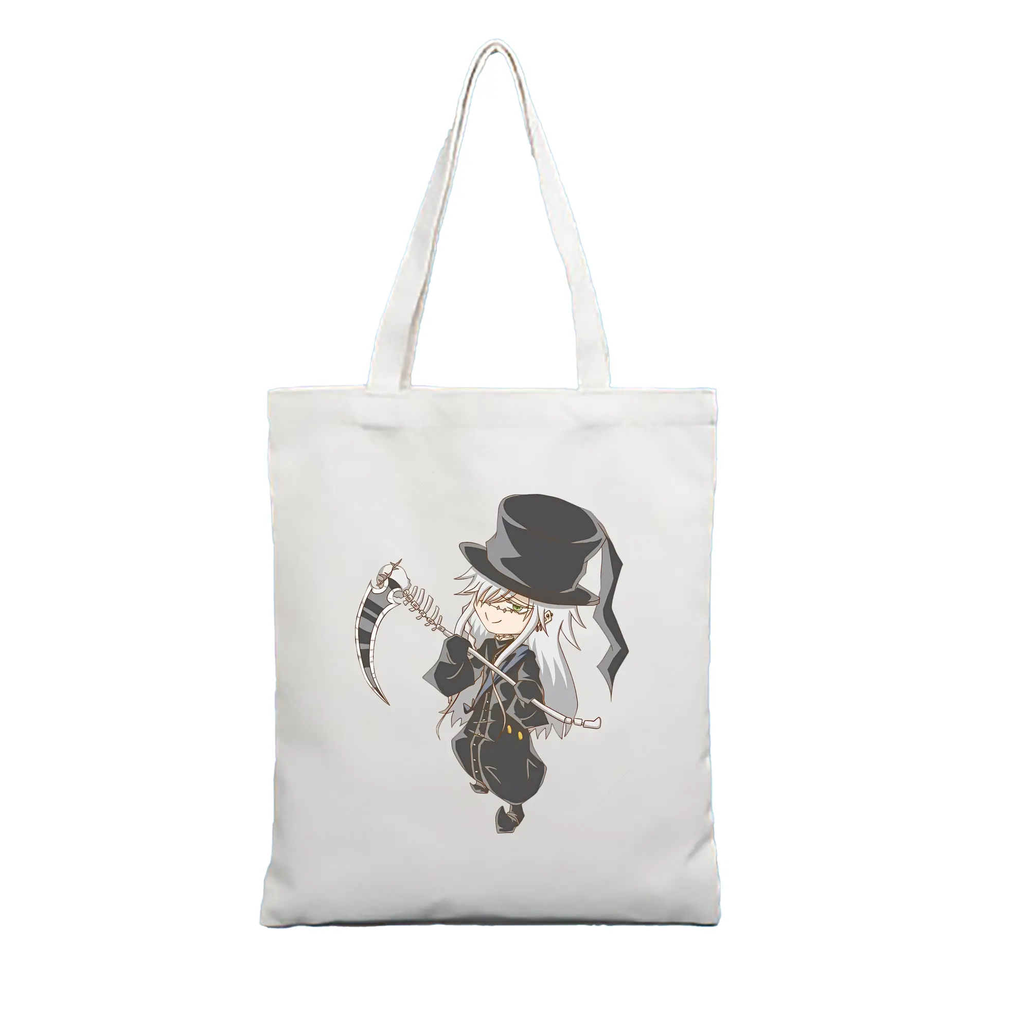 黒執事 グッズ,葬儀屋 - 縦型キャンバス手提げバッグ（トートバッグ） ・ キャンバス素材 ・ ショッピング用 ・ 軽量 丈夫 お手入れ簡単